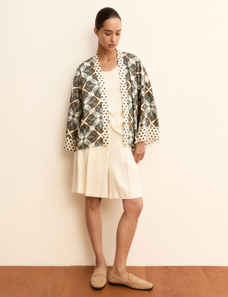 Short printed twill kimono - Emme - 2