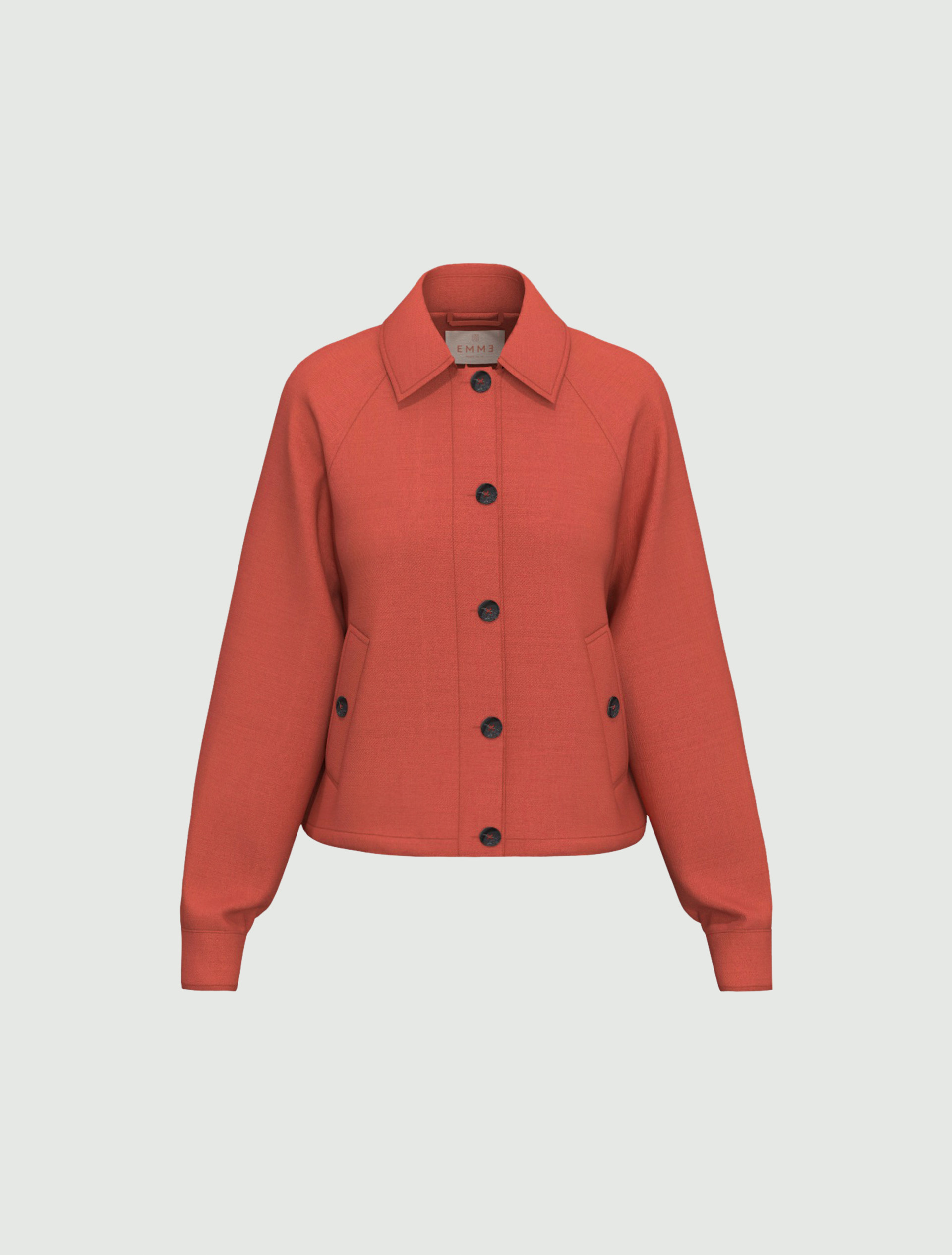 Short linen-blend twill jacket - CHERRY - Emme - 6