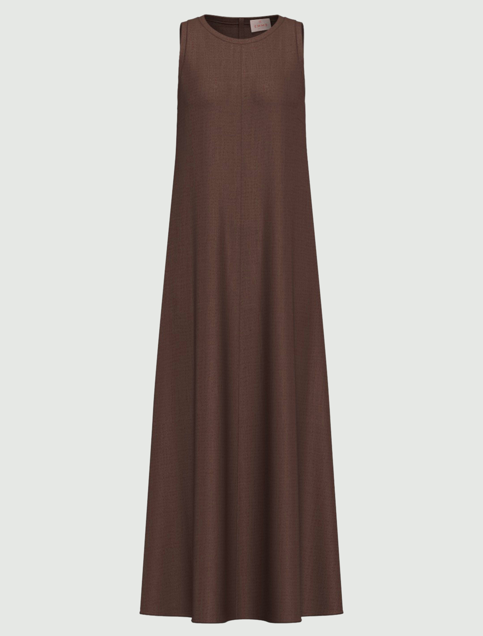 Sleeveless fluid fabric dress - DARK BROWN - Emme - 5