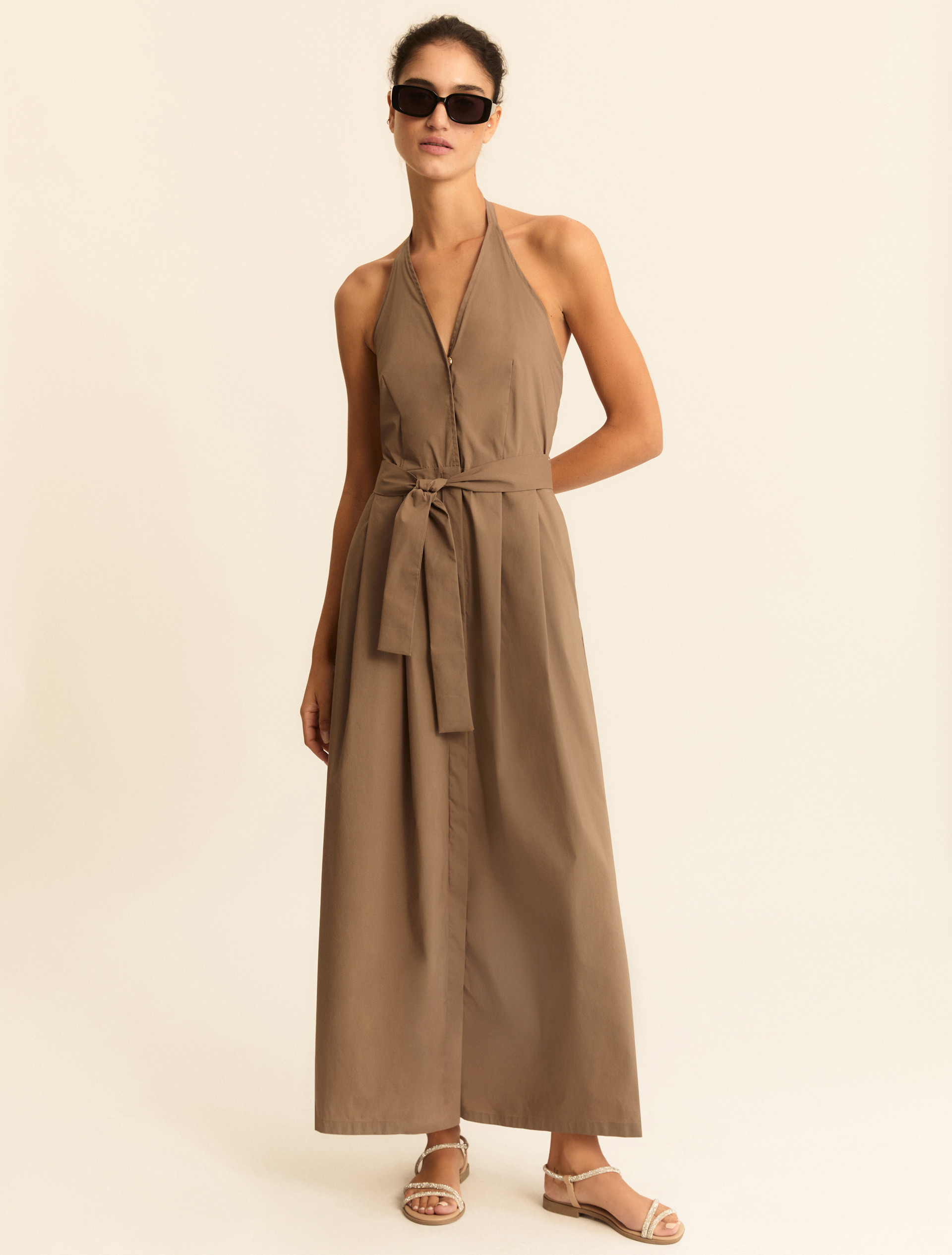 Sleeveless stretch poplin dress - TURTLEDOVE - Emme - 4