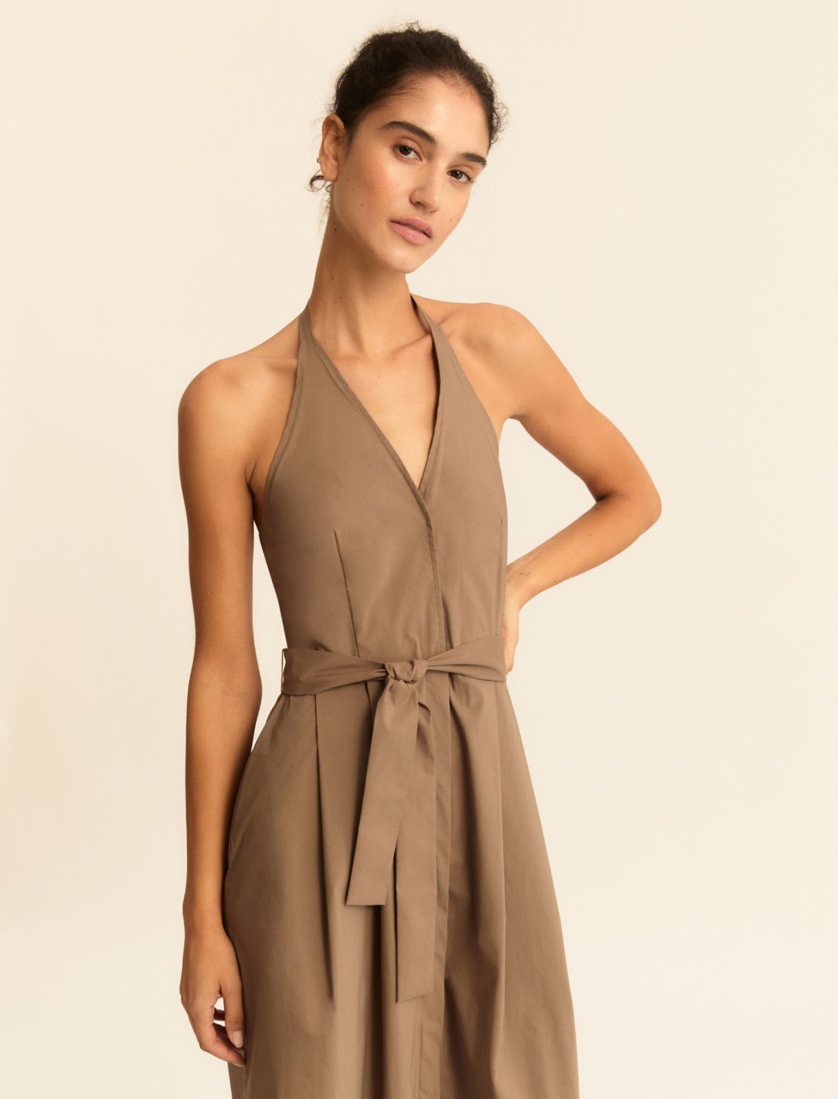 Sleeveless stretch poplin dress - TURTLEDOVE - Emme - 6