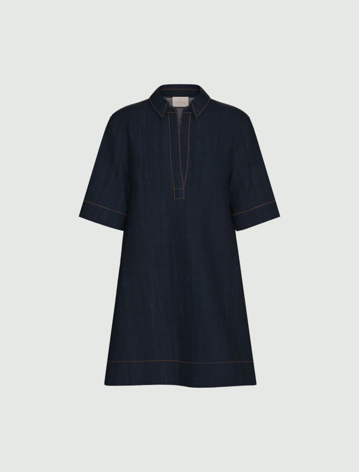Flared denim dress - NAVY - Emme - 6