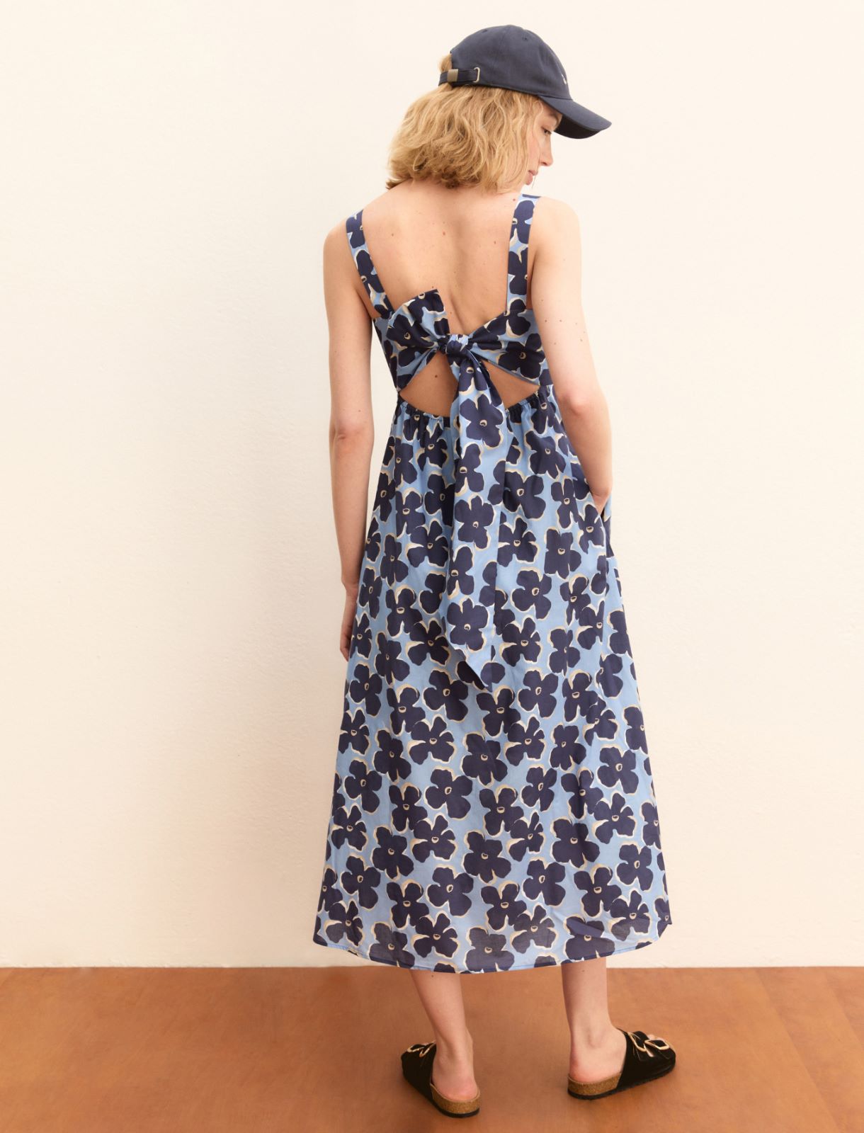 Muslin midi dress - DEEP BLUE - Emme - 3