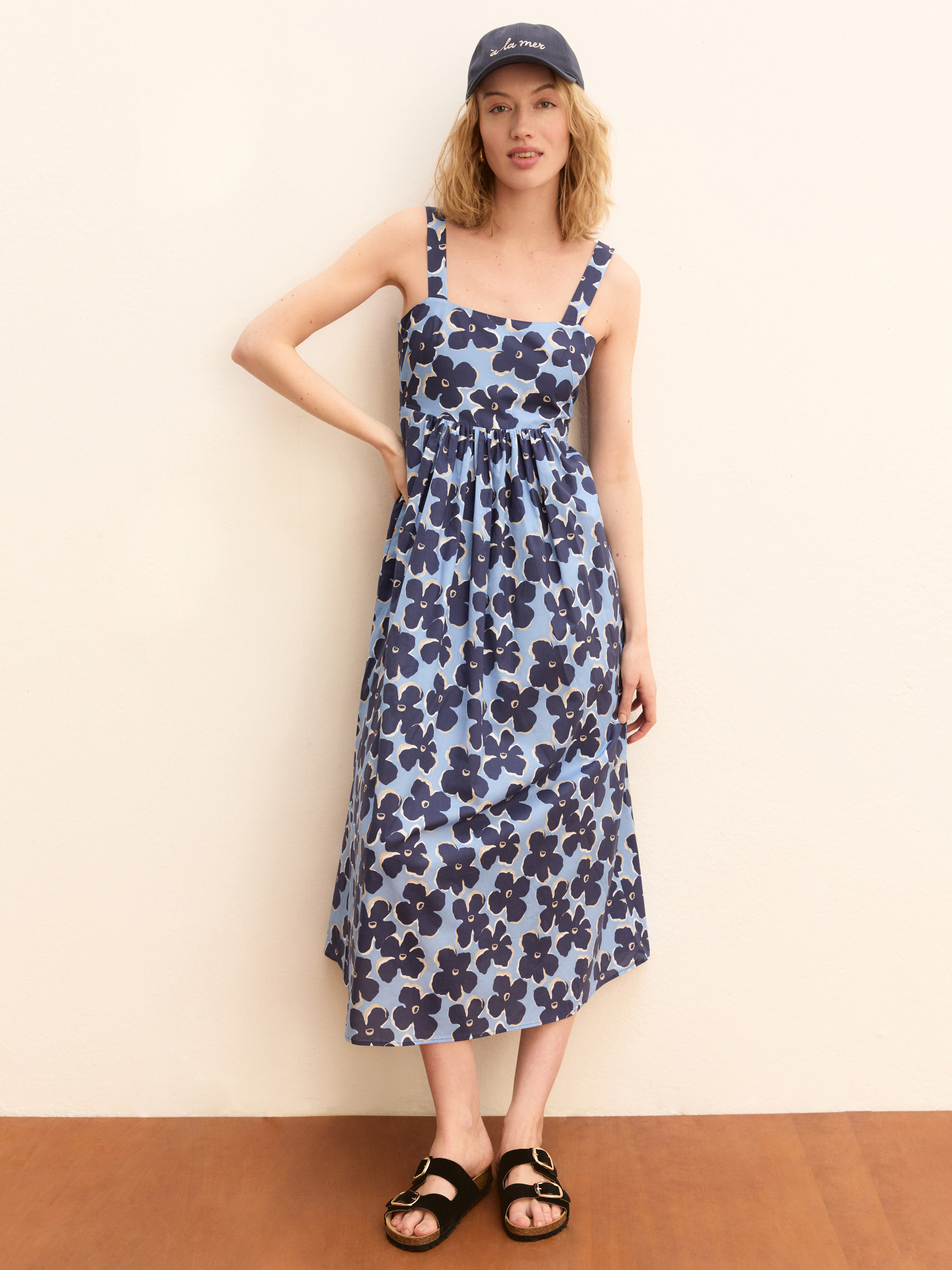 Muslin midi dress - DEEP BLUE - Emme - 2