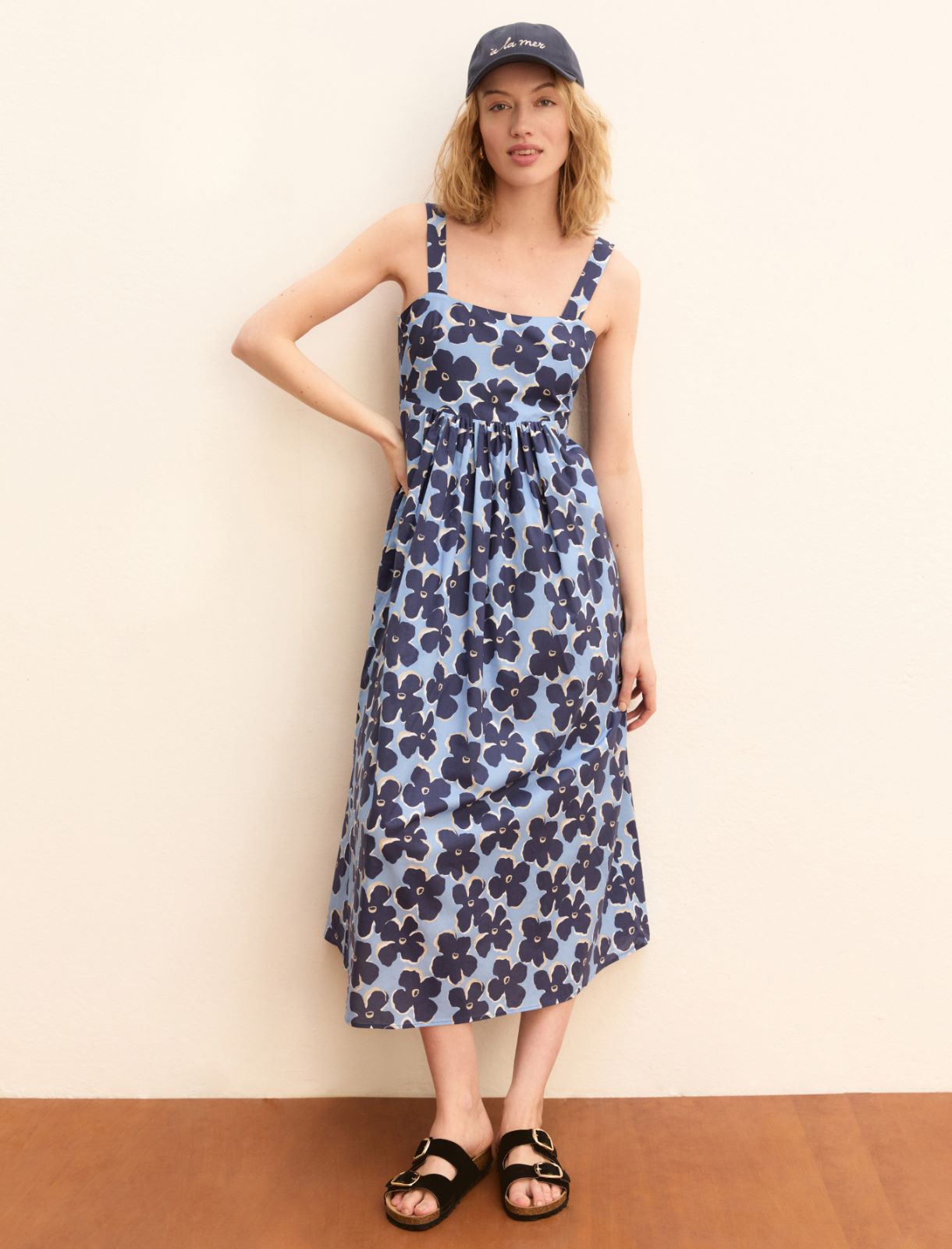 Muslin midi dress - DEEP BLUE - Emme - 2