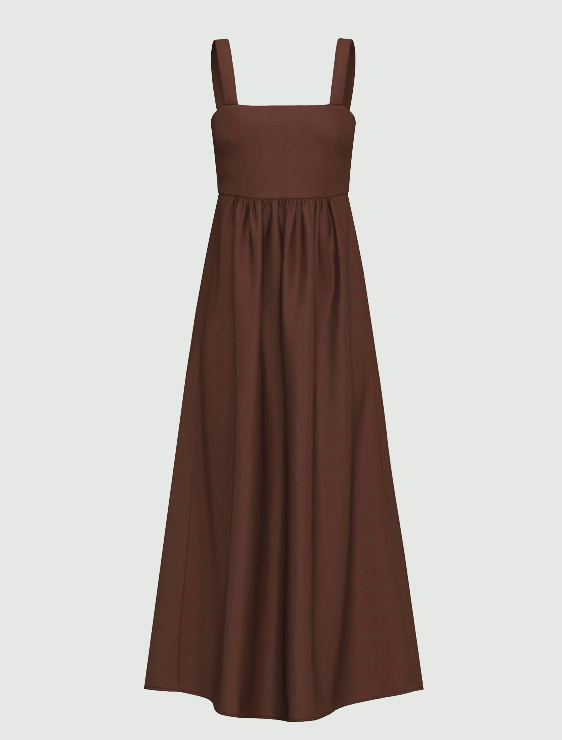 Stretch satin midi dress - COFFEE - Emme - 4