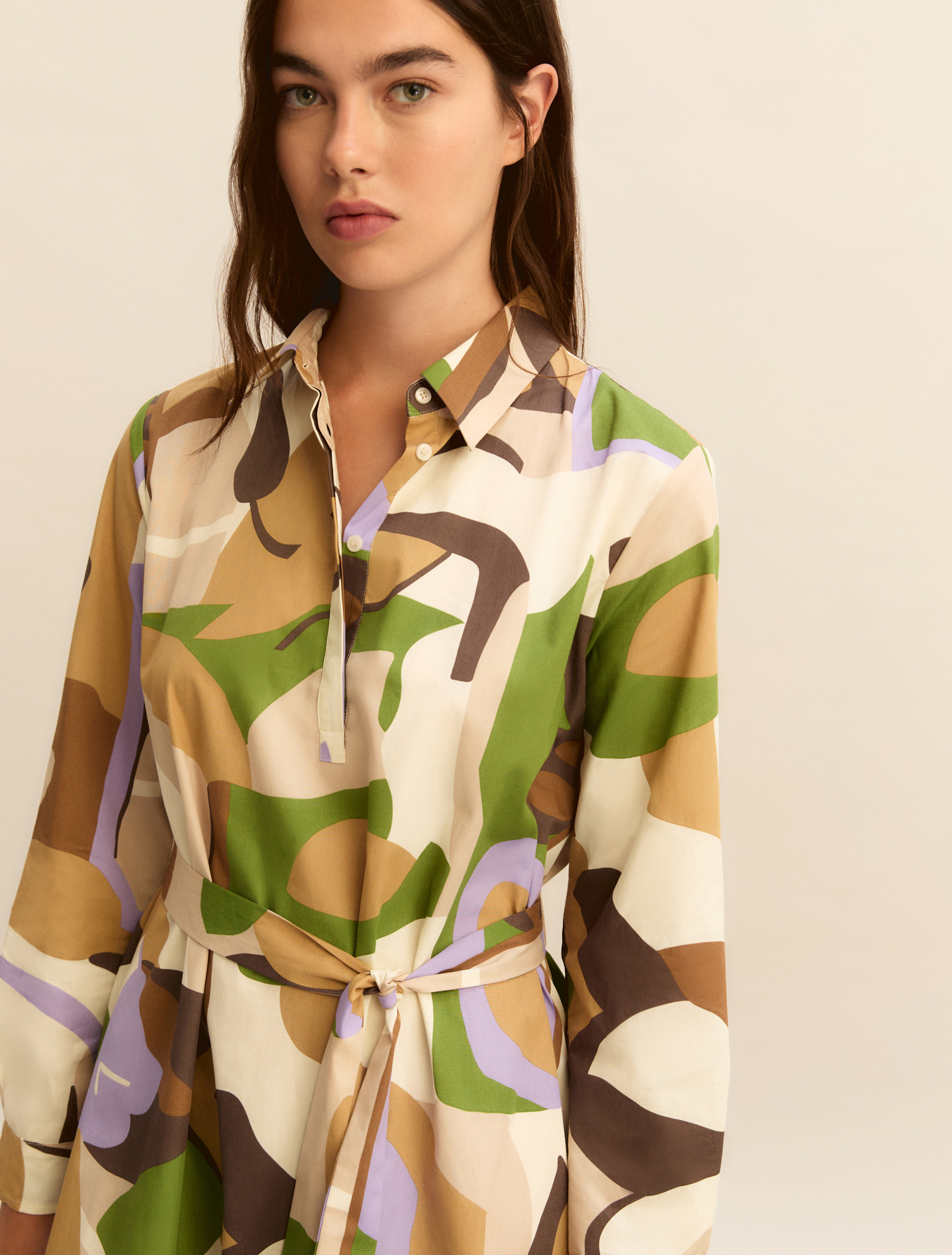 Printed poplin dress - SAND - Emme - 5