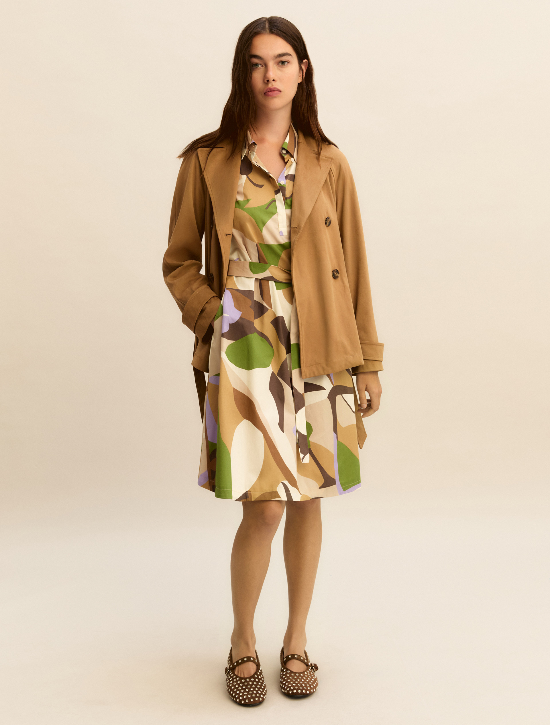 Printed poplin dress - SAND - Emme - 2