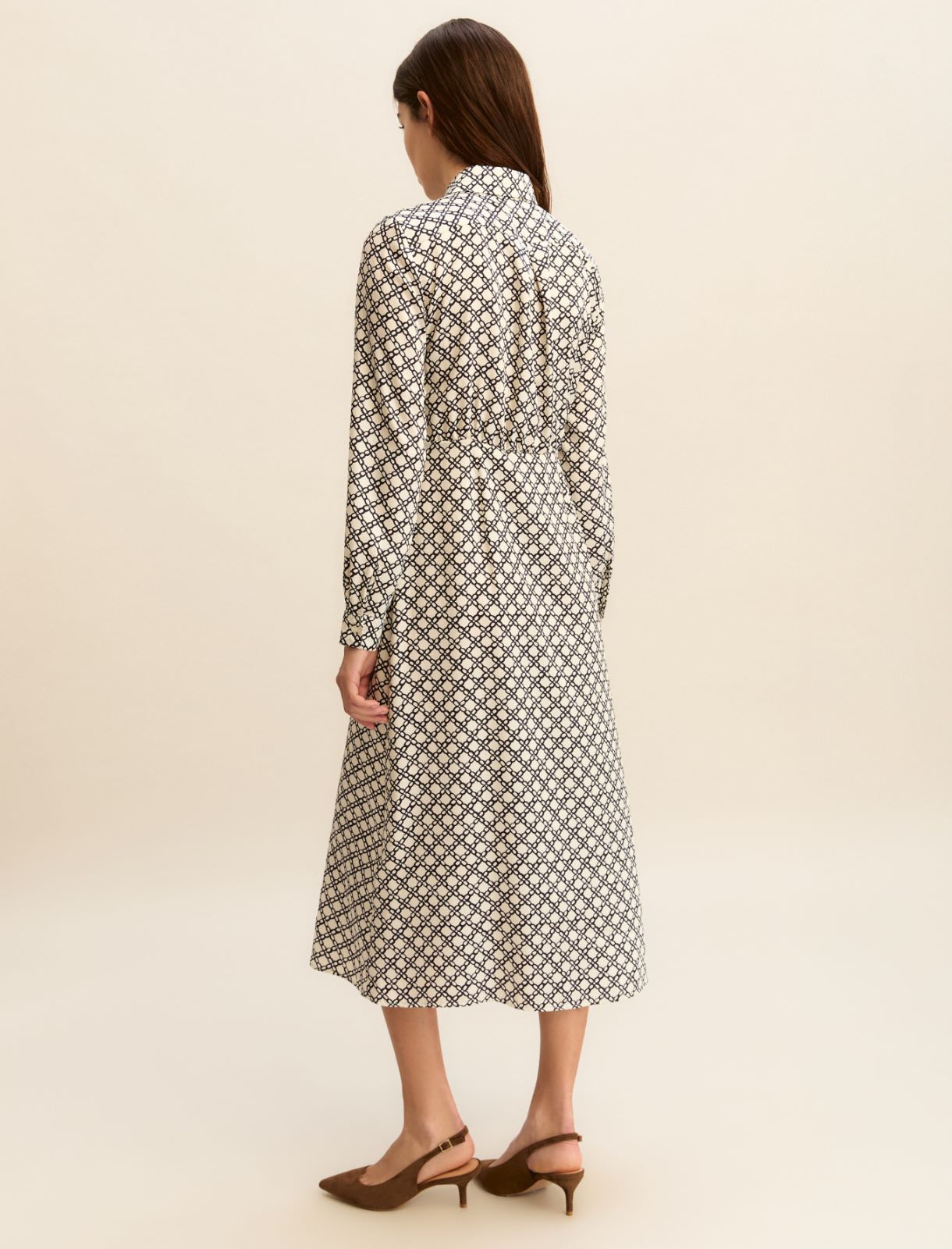 Printed twill shirt dress - WHITE - Emme - 2