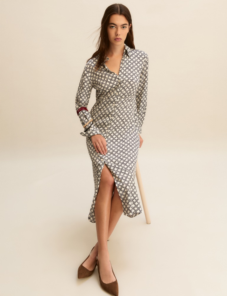 Printed twill shirt dress - Emme