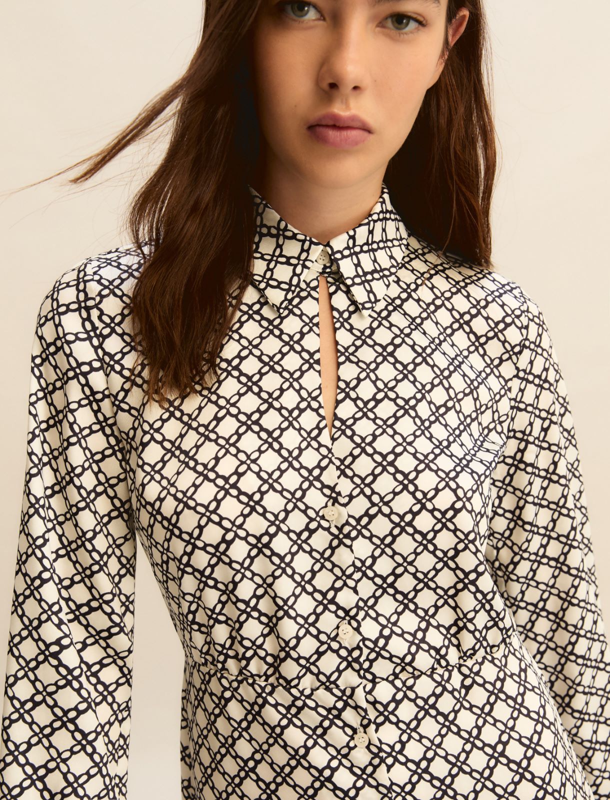 Printed twill shirt dress - WHITE - Emme - 5