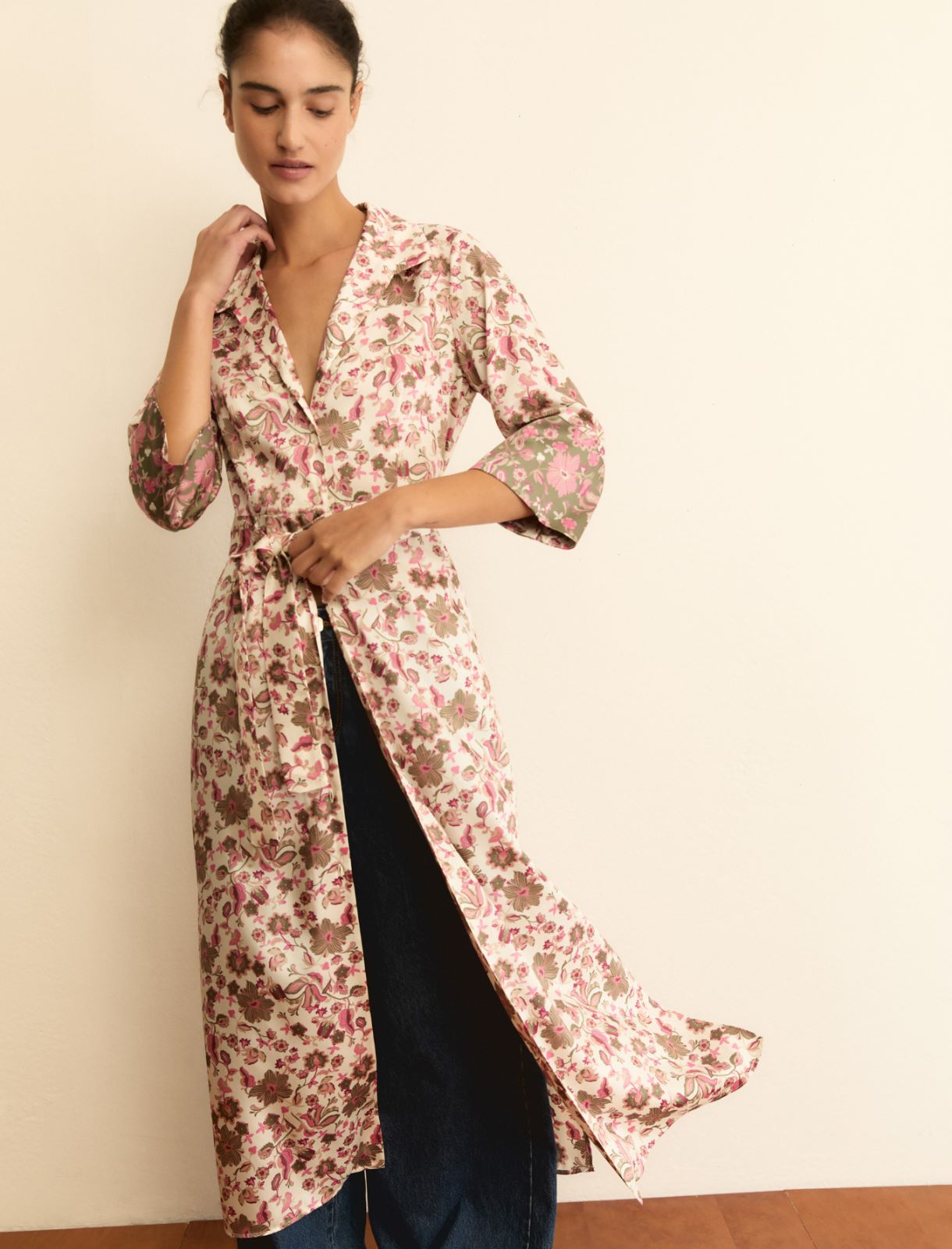 Chemisier a manica tre quarti in twill - ROSA PERLATO - Emme