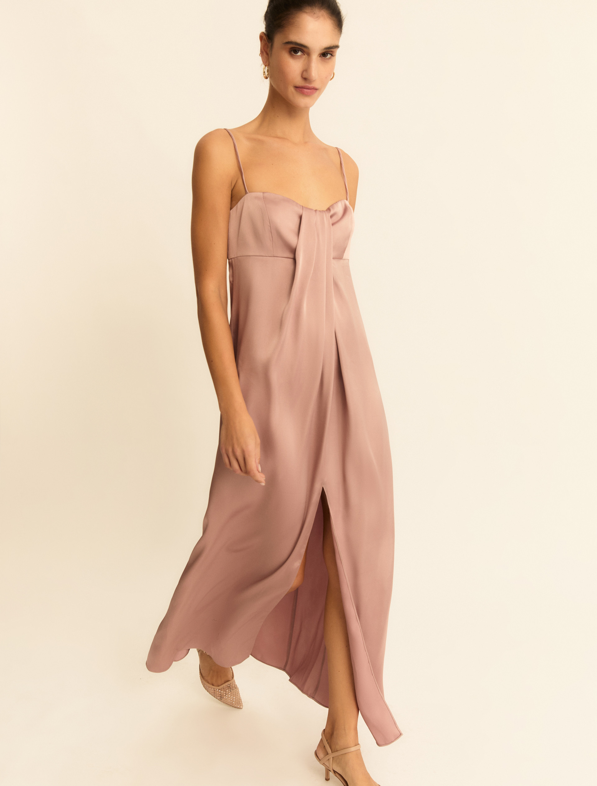 Satin bustier dress - MAUVE - Emme - 1