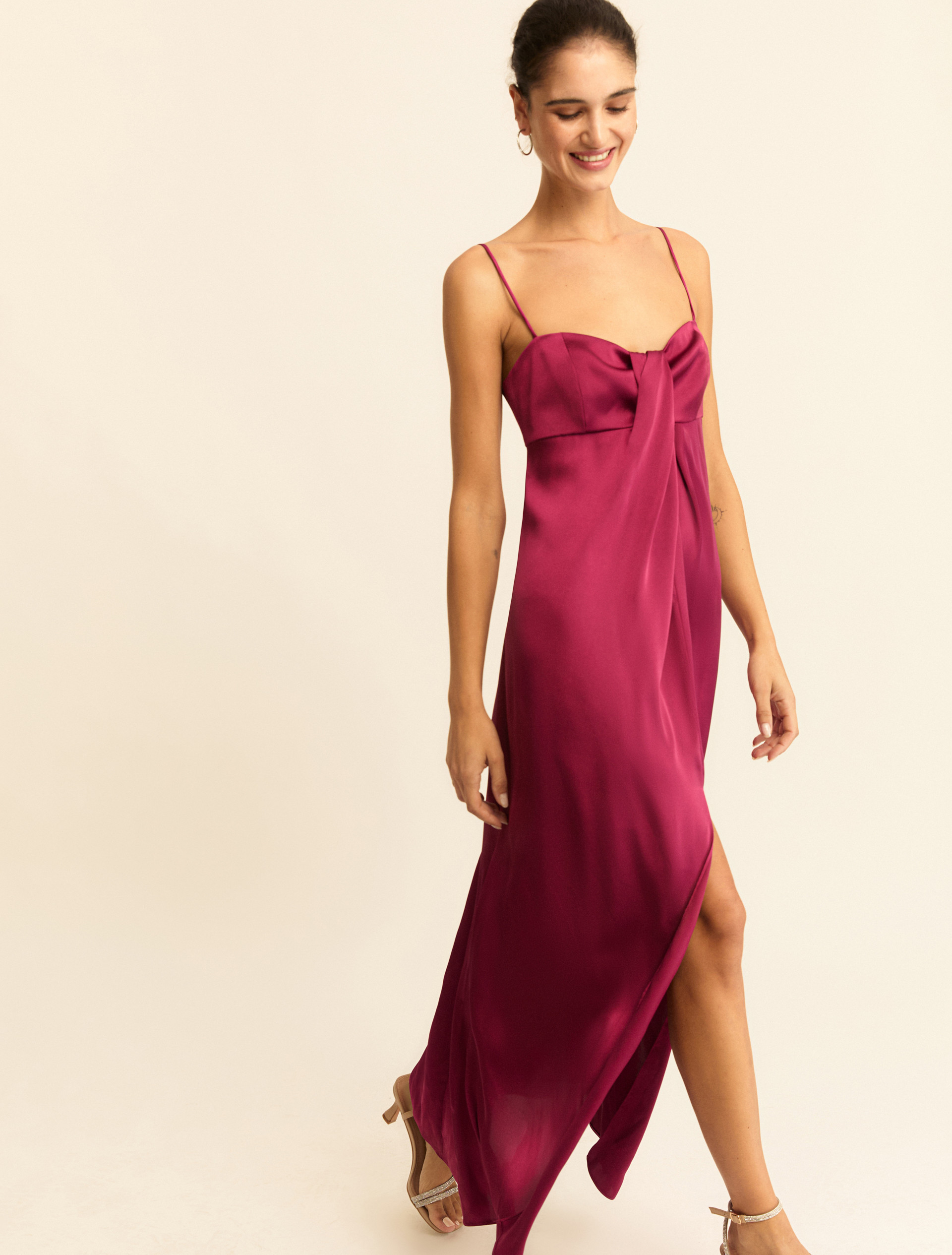 Satin bustier dress - CYCLAMEN - Emme - 1