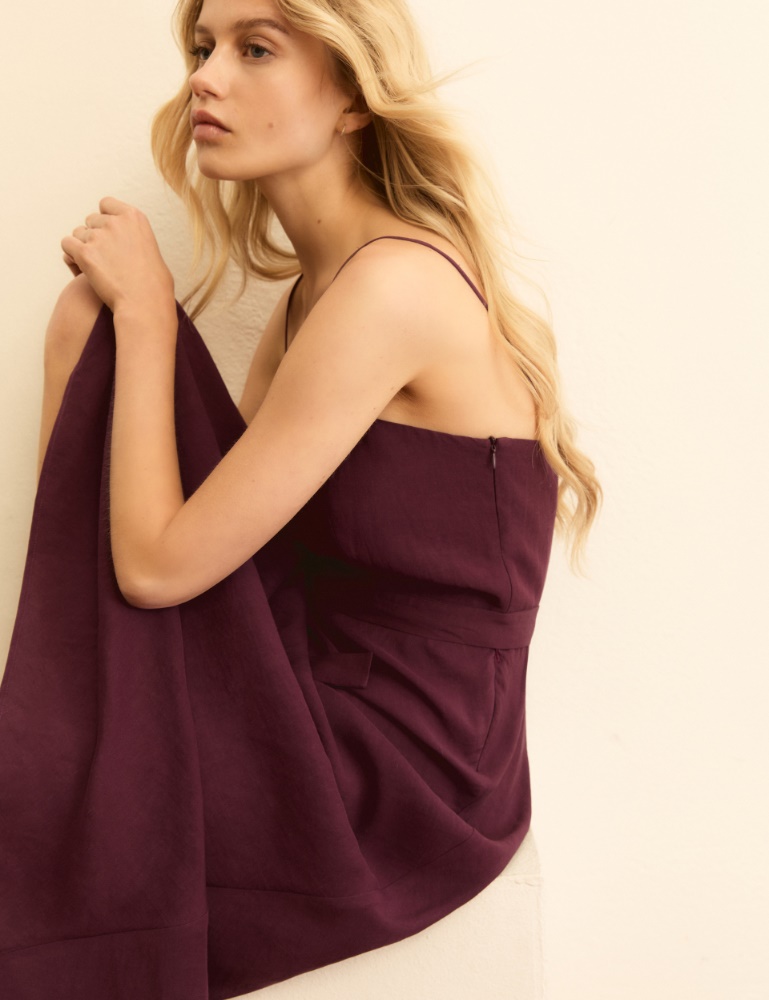 Semi-fitted viscose and linen dress - Emme