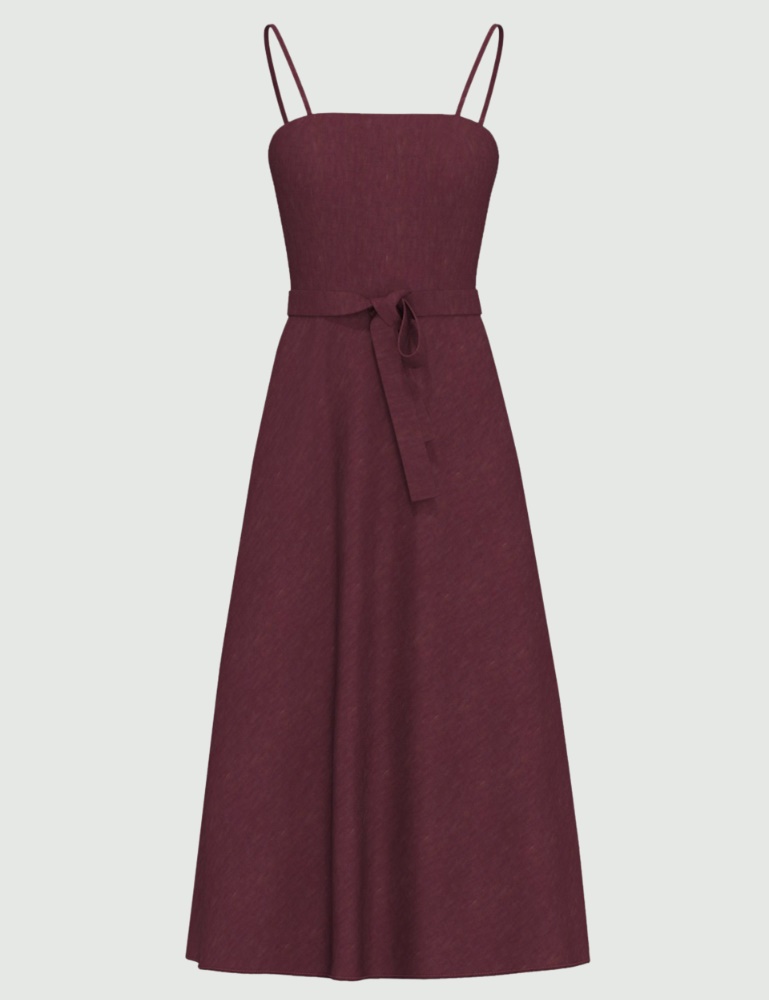 Semi-fitted viscose and linen dress - Emme - 4