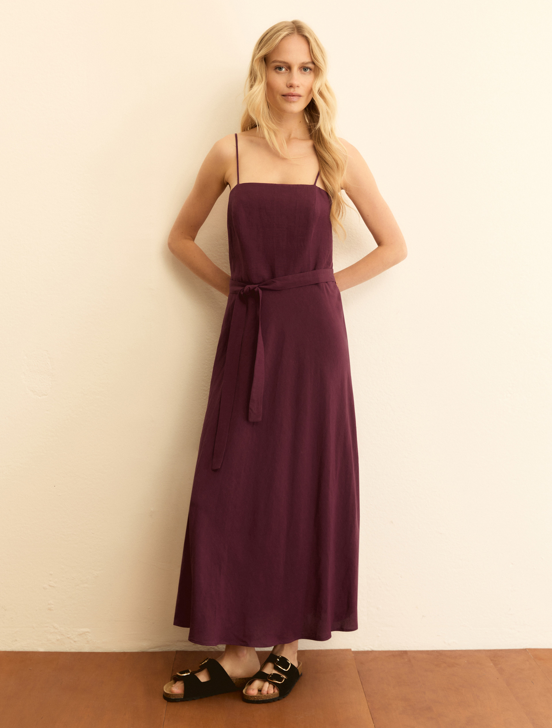 Semi-fitted viscose and linen dress - PLUM - Emme - 2