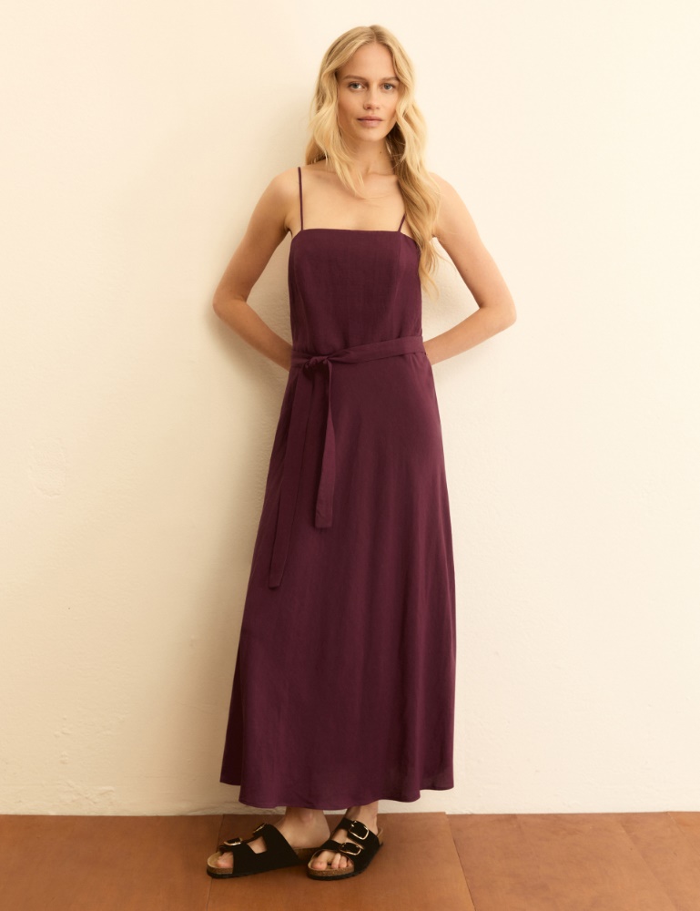 Semi-fitted viscose and linen dress - Emme - 2