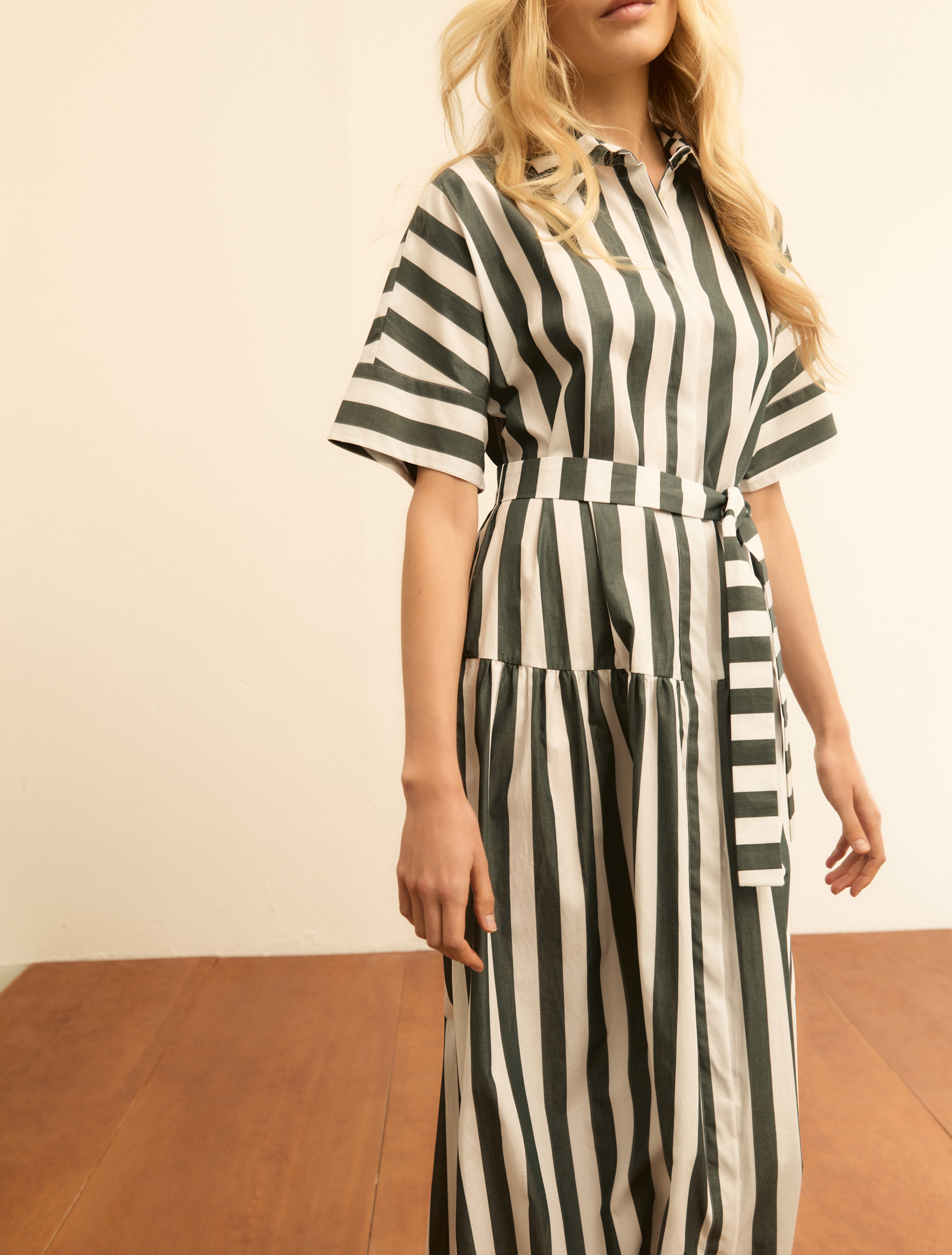 Flounce shirt dress - DARK GREEN - Emme - 6