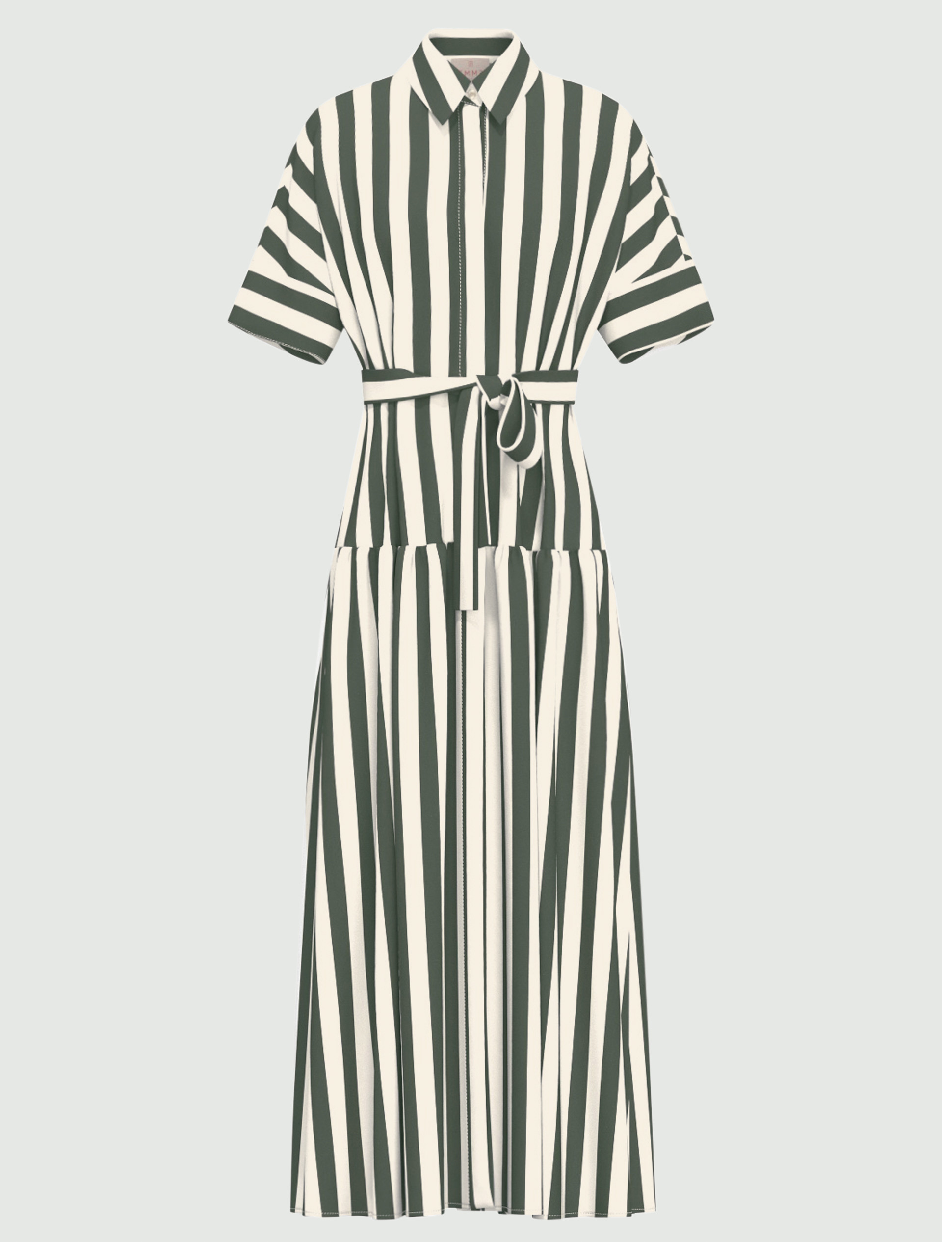 Flounce shirt dress - DARK GREEN - Emme - 5