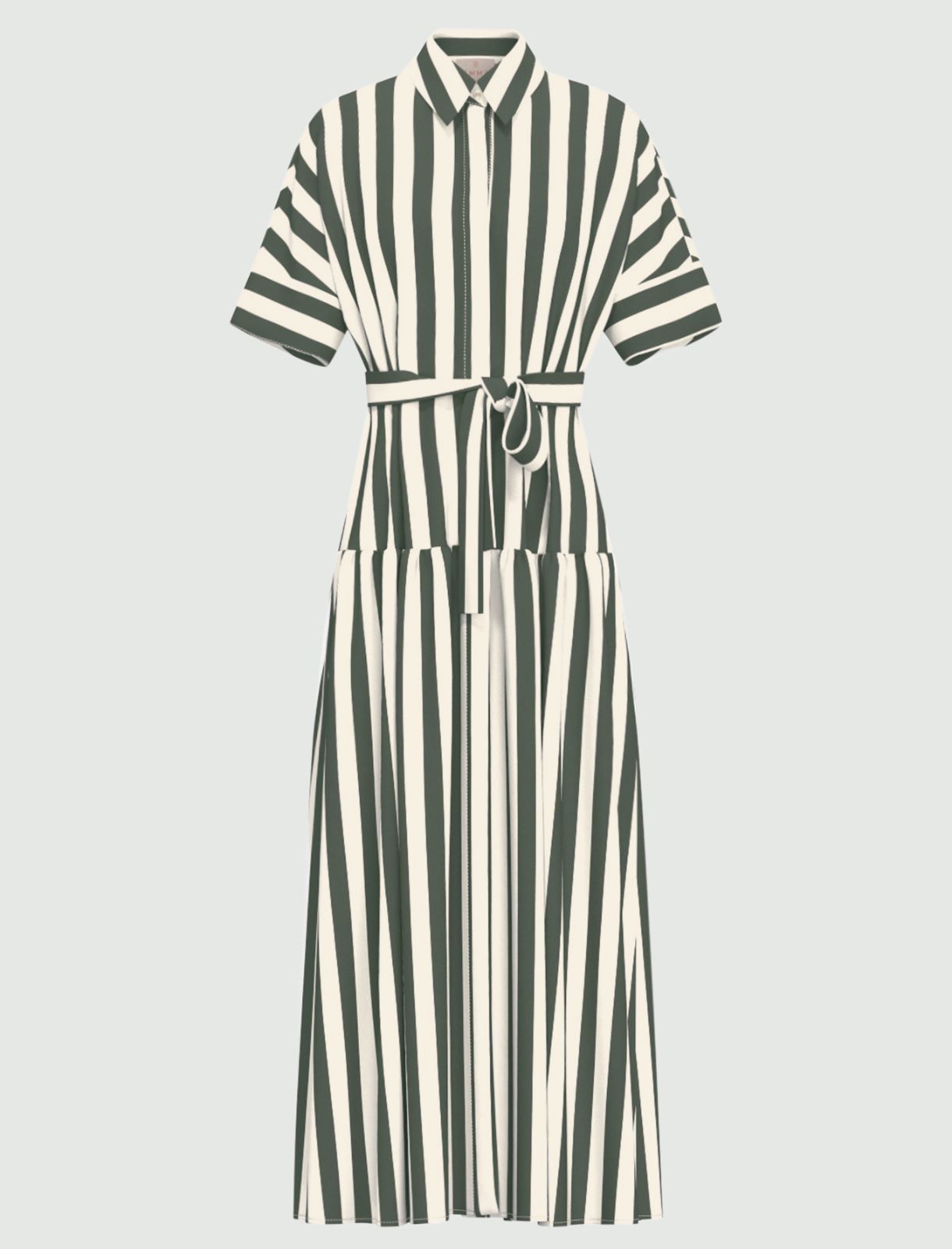 Flounce shirt dress - DARK GREEN - Emme - 5