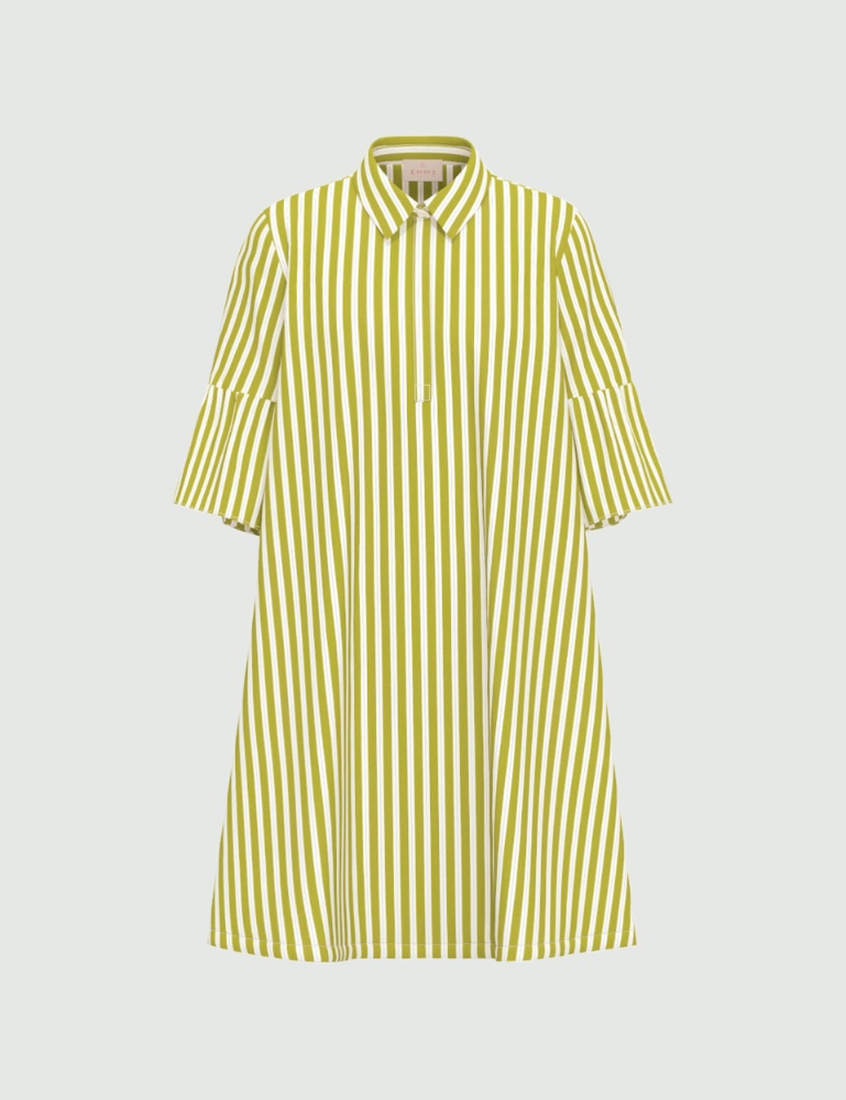 Flounce-sleeve poplin dress - Emme - 4