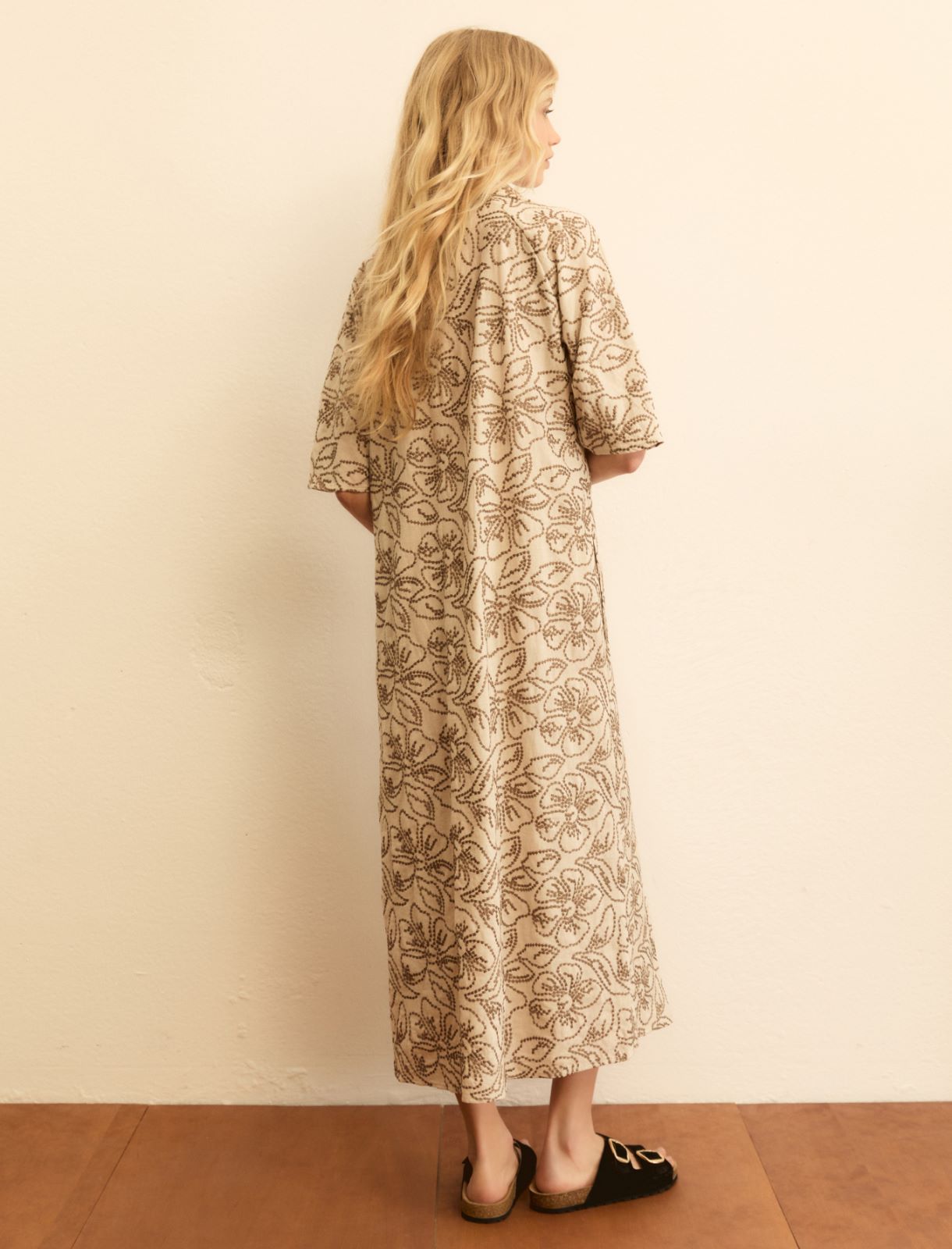 Embroidered cotton and linen dress - TURTLEDOVE - Emme - 3