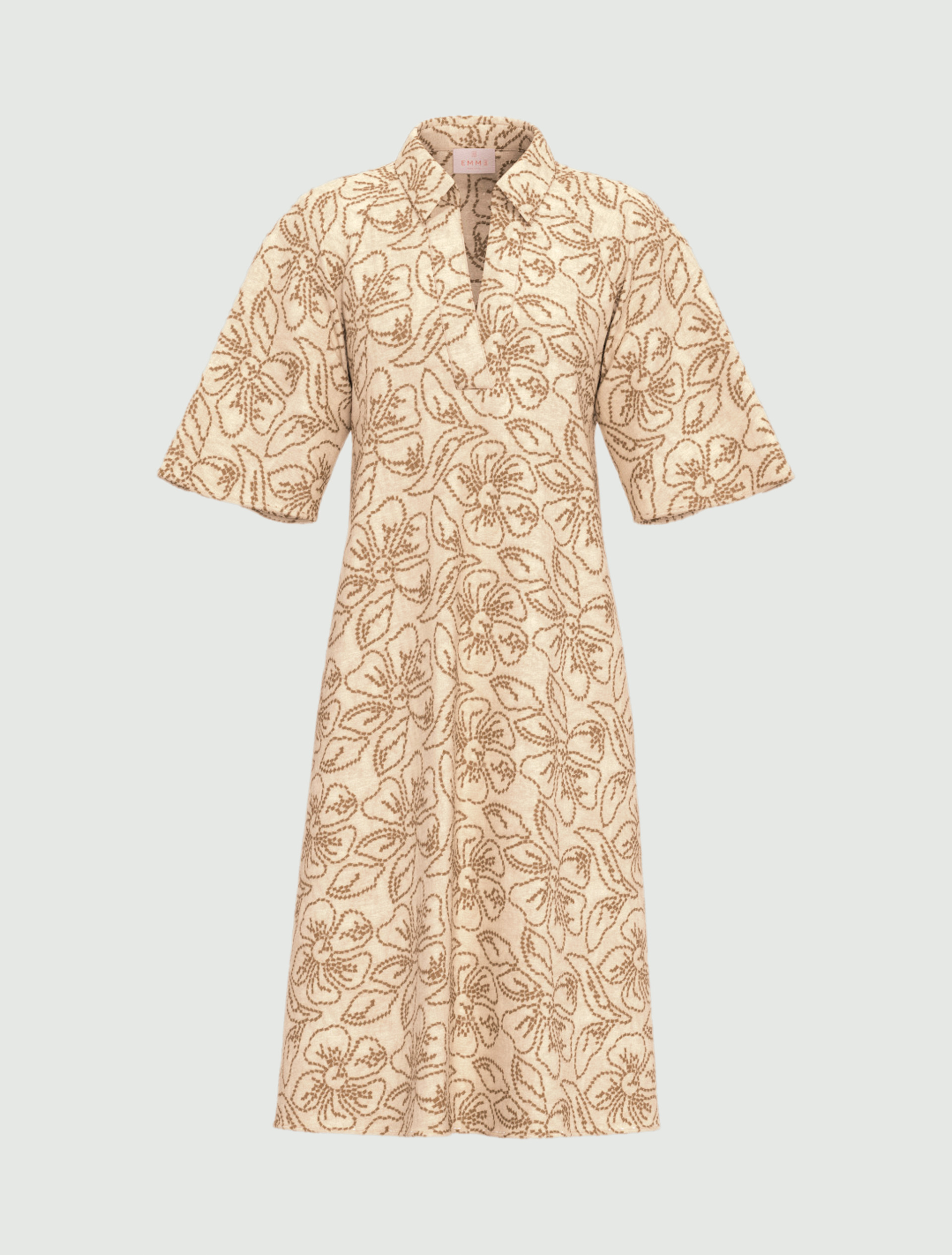 Embroidered cotton and linen dress - TURTLEDOVE - Emme - 2