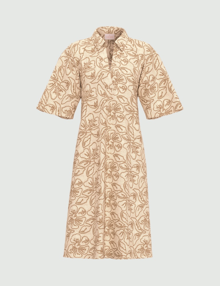 Embroidered cotton and linen dress - Emme - 2