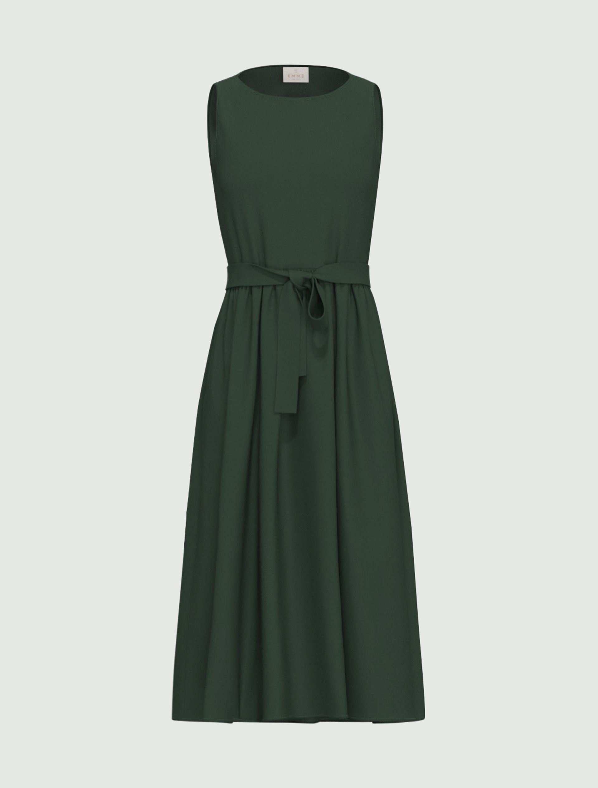 Sleeveless poplin dress - DARK GREEN - Emme - 2