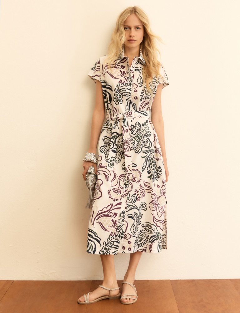 Printed poplin shirt dress - Emme - 4
