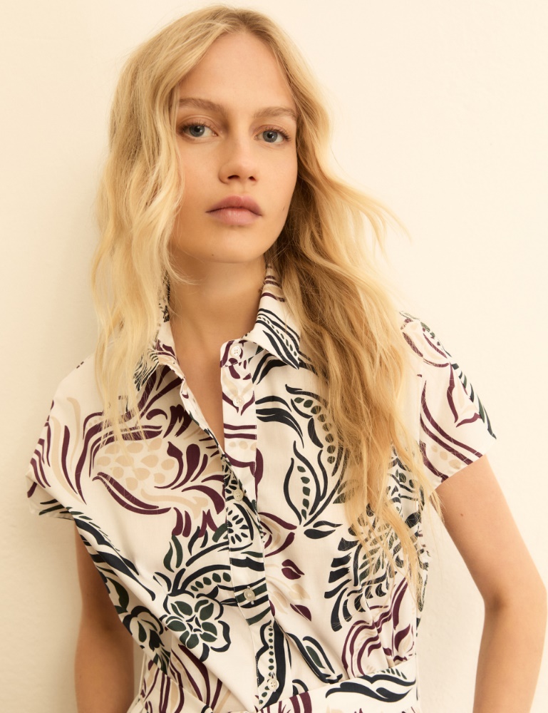 Printed poplin shirt dress - Emme - 5