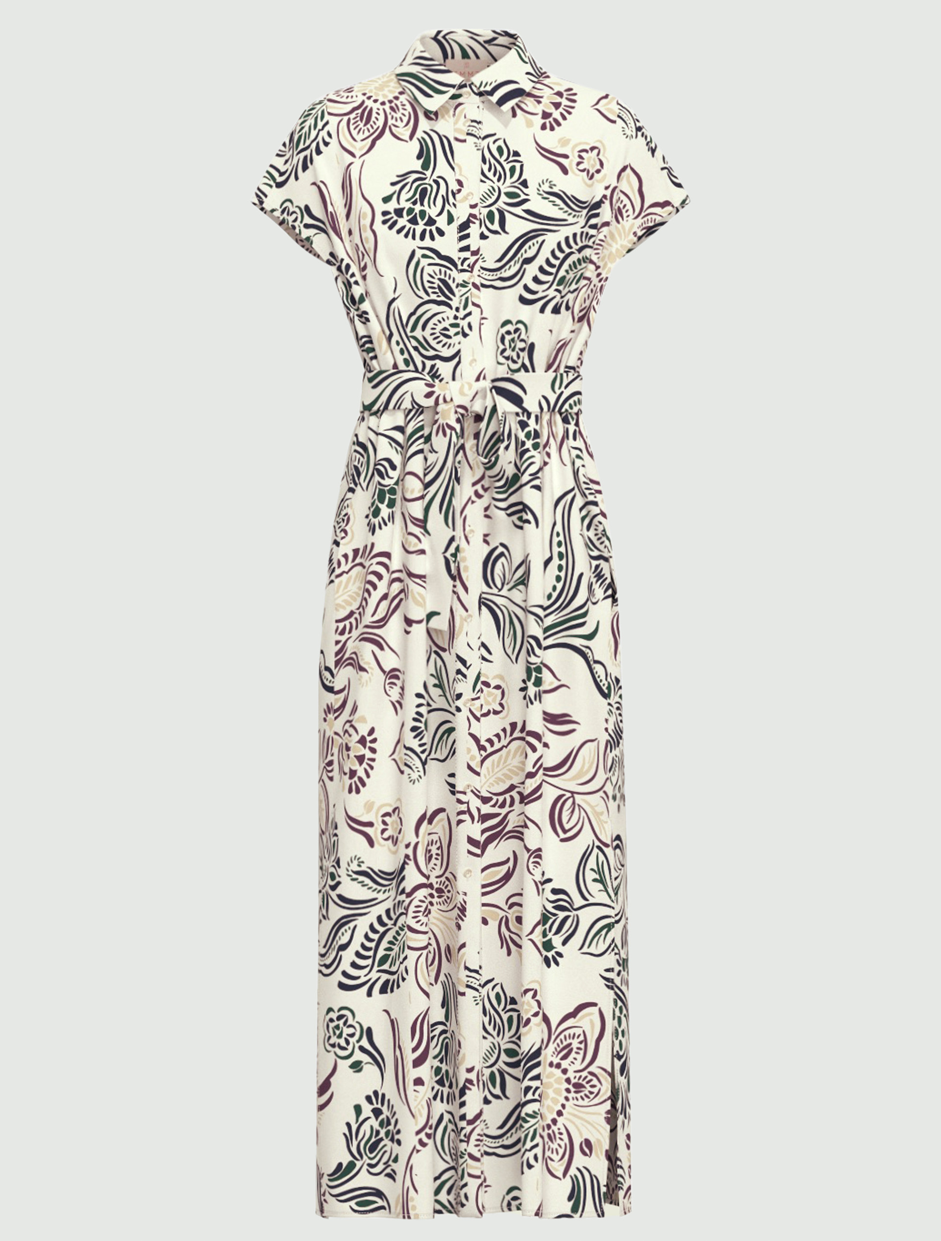 Printed poplin shirt dress - WHITE - Emme - 2