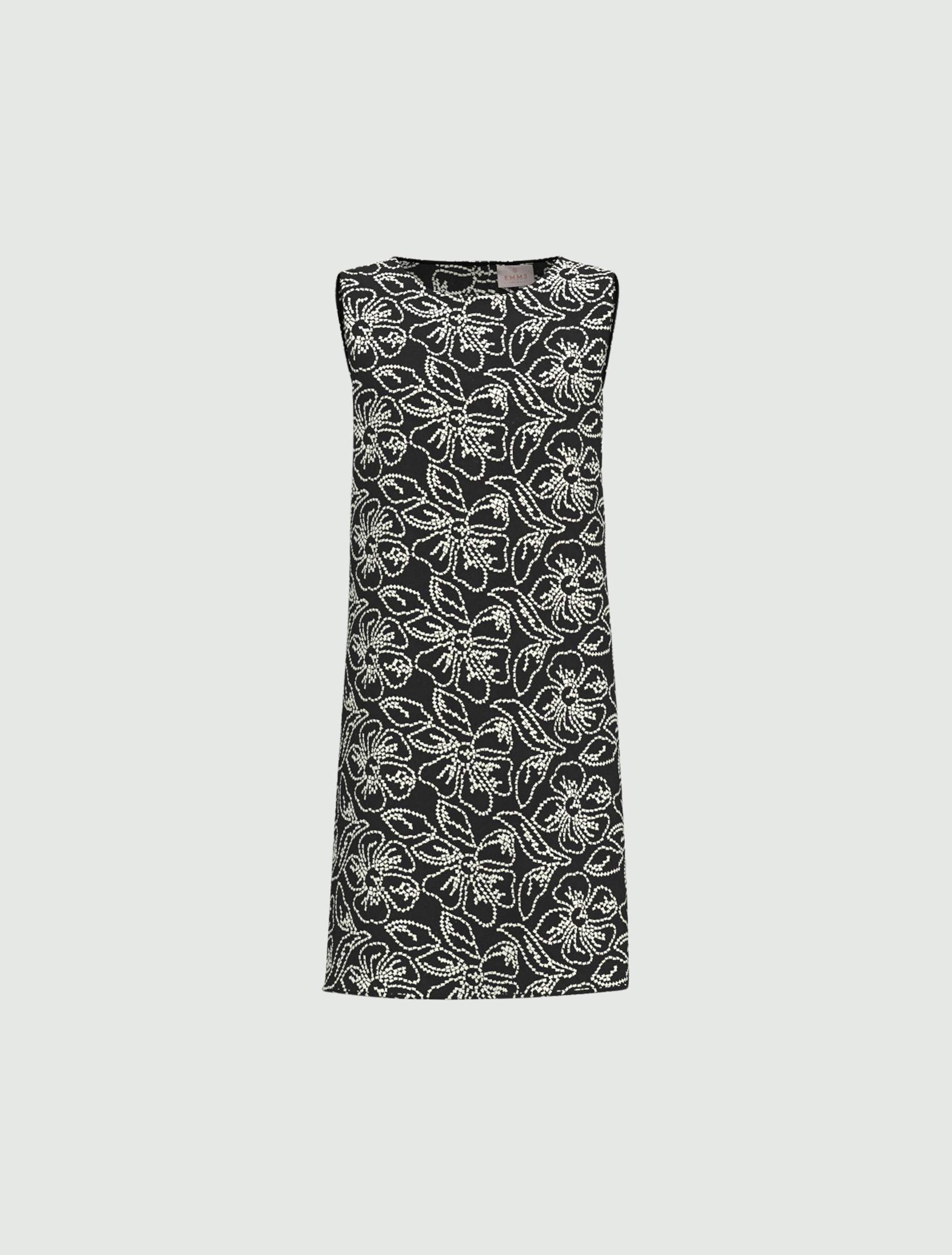 Sleeveless embroidered cotton and linen dress - BLACK - Emme - 6
