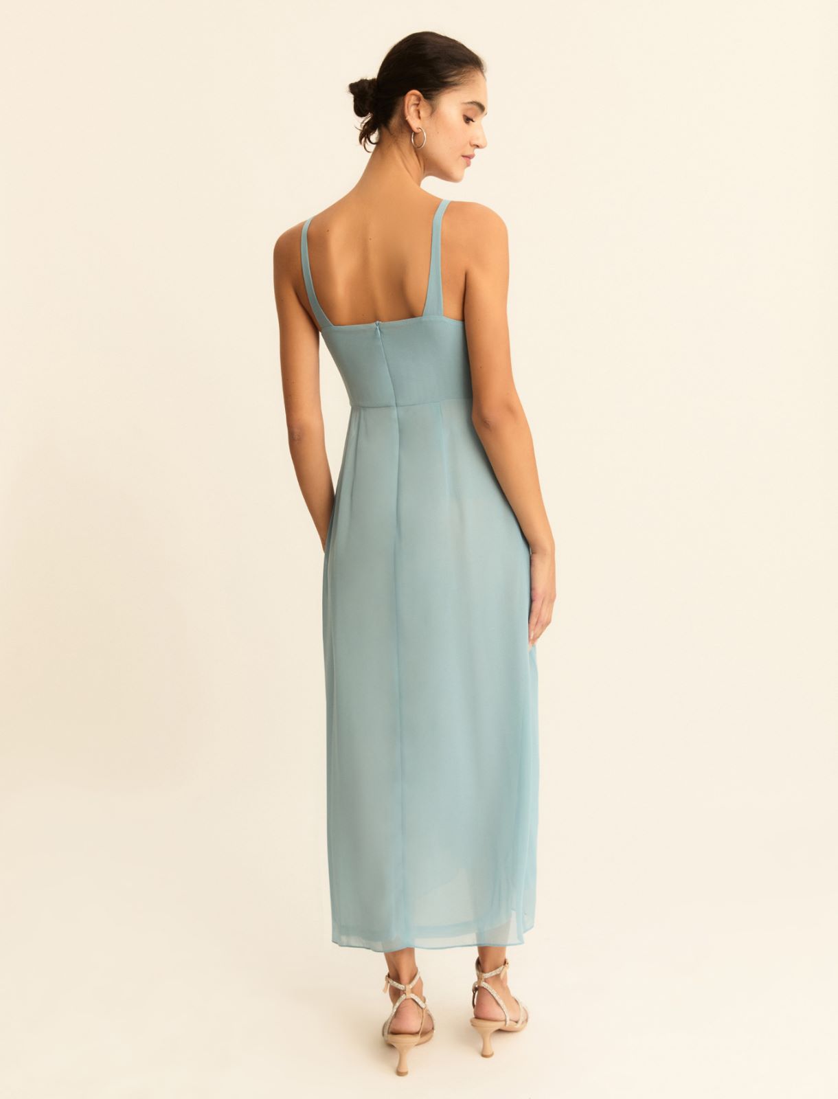 Crepe georgette dress - SKY BLUE - Emme - 3