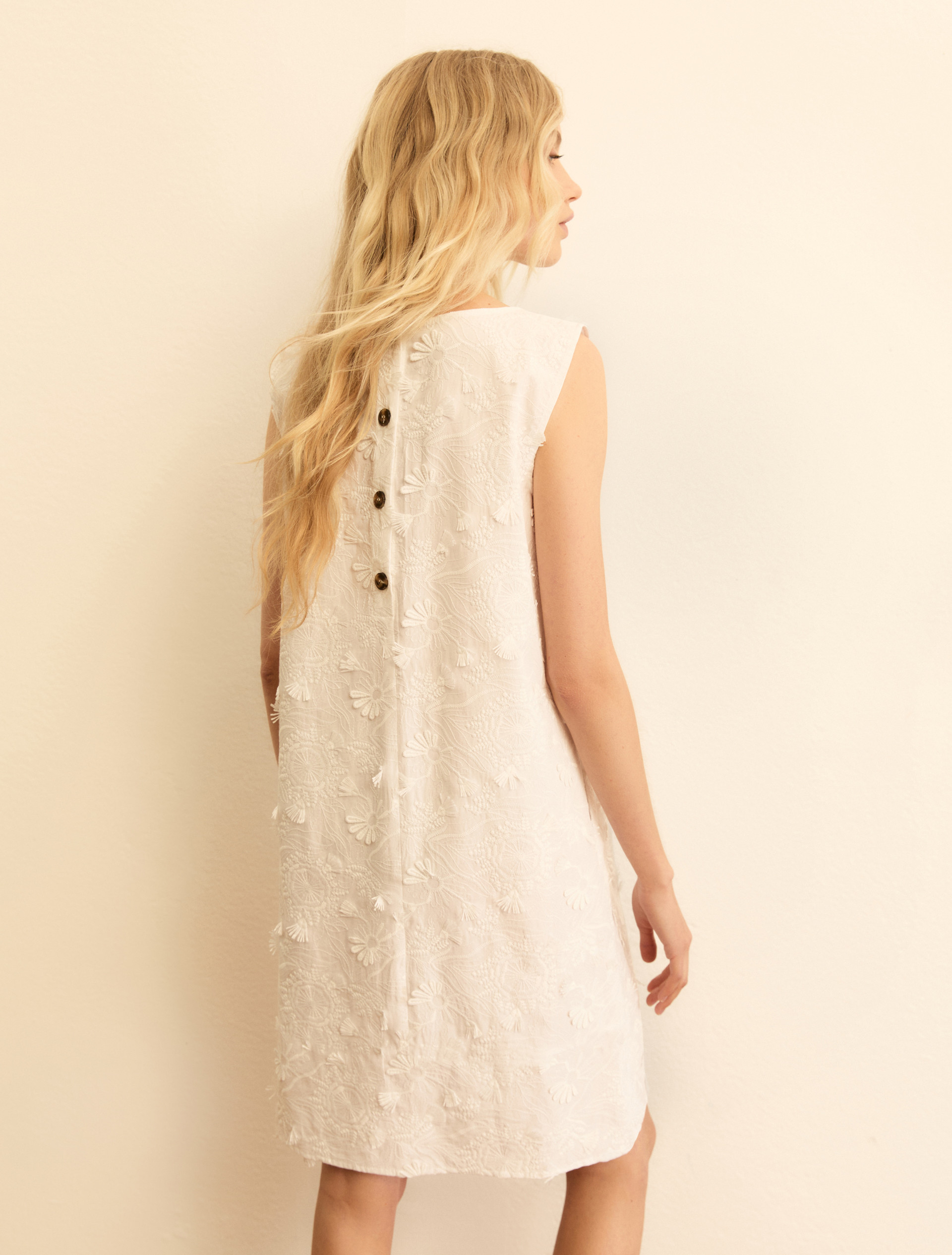 Embroidered poplin dress - WHITE - Emme - 3