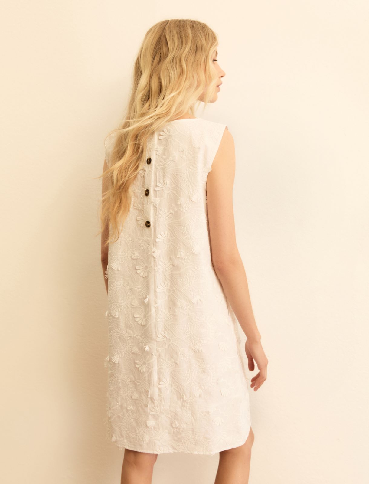 Embroidered poplin dress - WHITE - Emme - 3