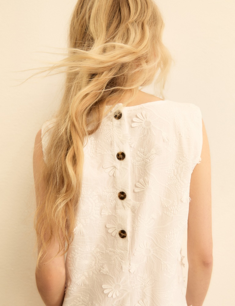 Embroidered poplin dress - Emme - 7