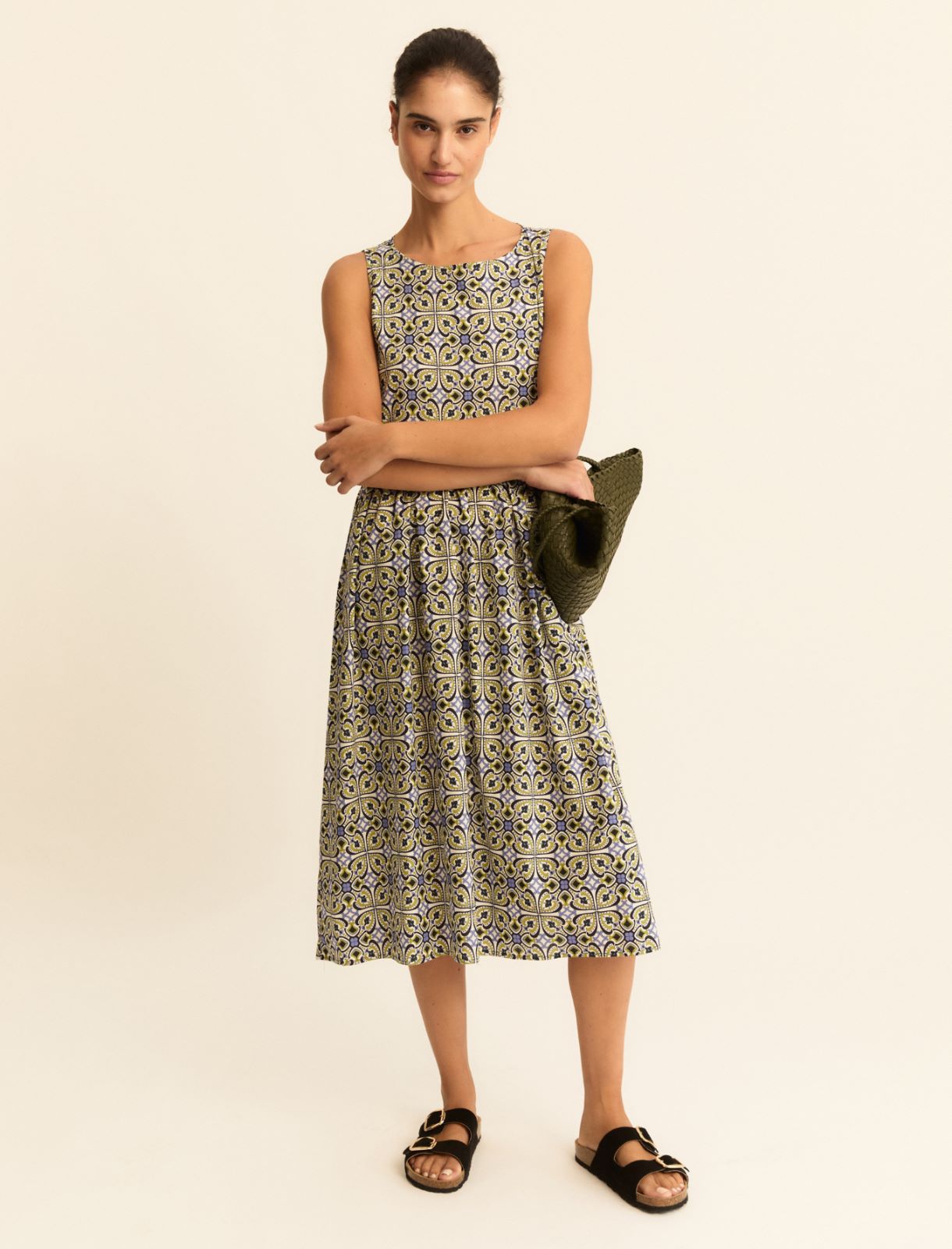 Printed poplin dress - PERIWINKLE BLUE - Emme - 4