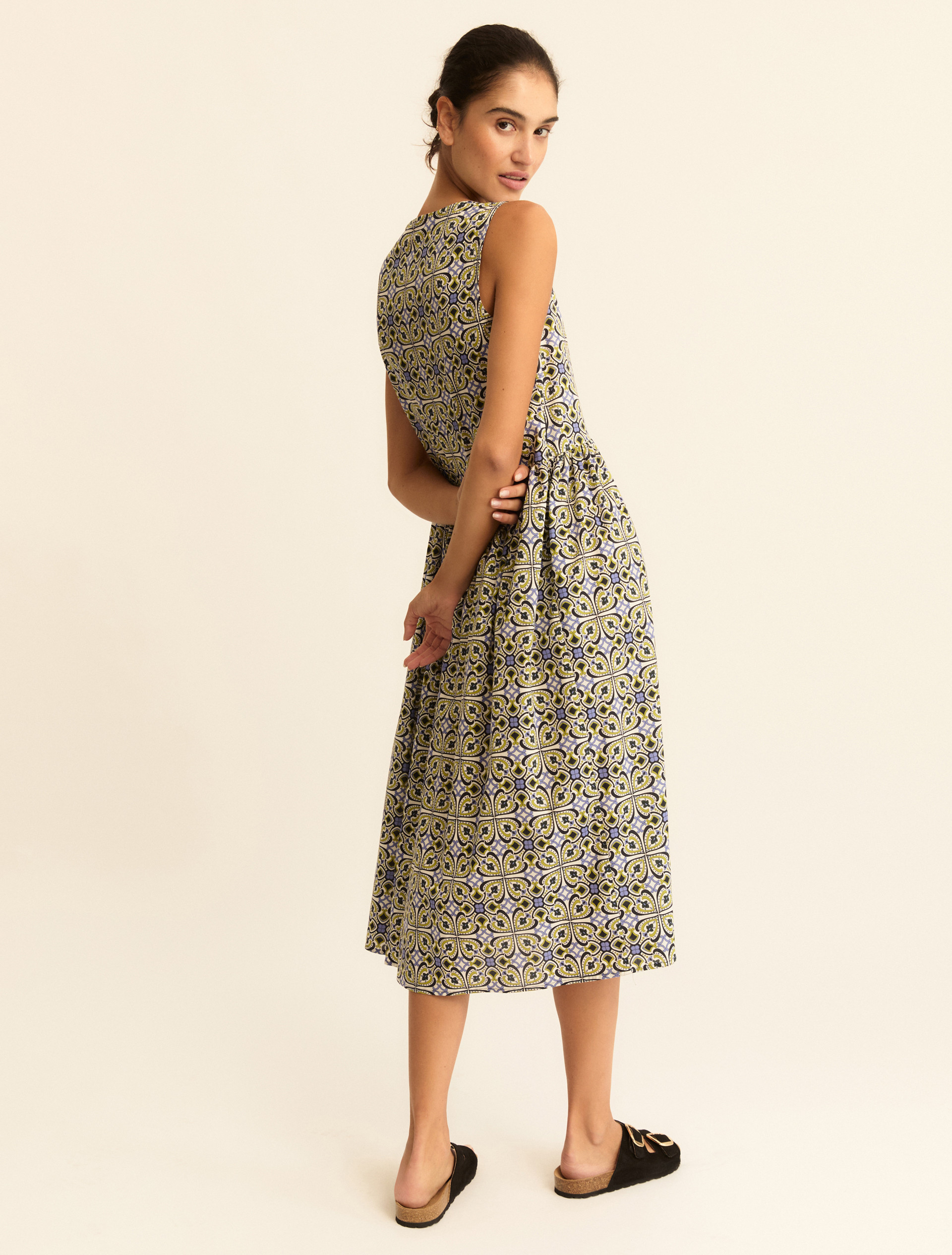 Printed poplin dress - PERIWINKLE BLUE - Emme - 3