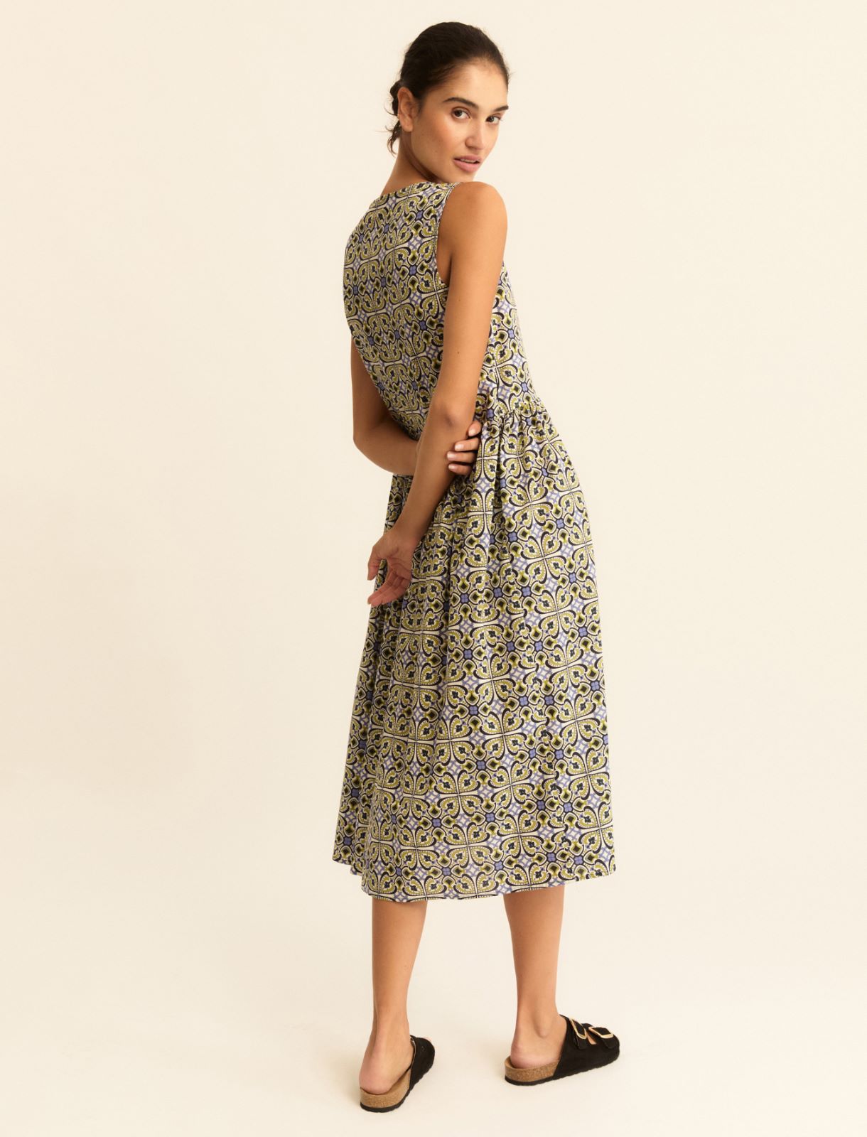 Printed poplin dress - PERIWINKLE BLUE - Emme - 3