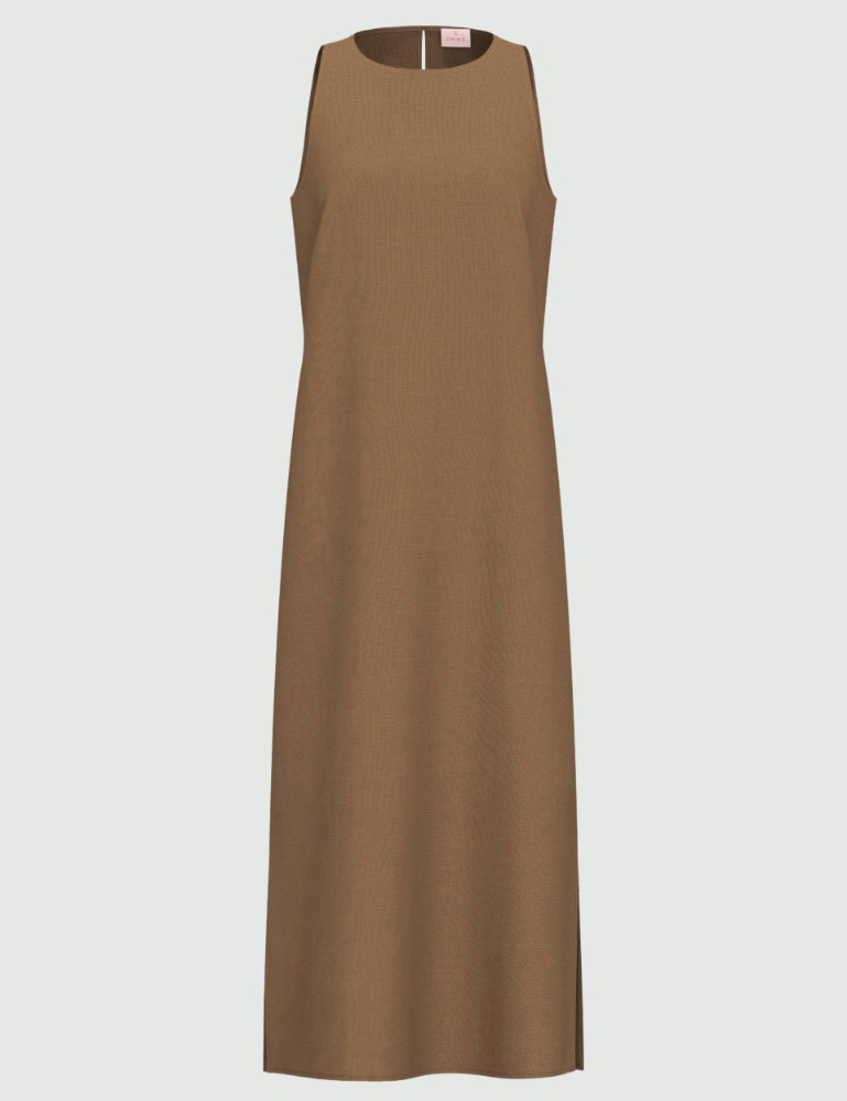 Straight-fit linen canvas dress - Emme - 6