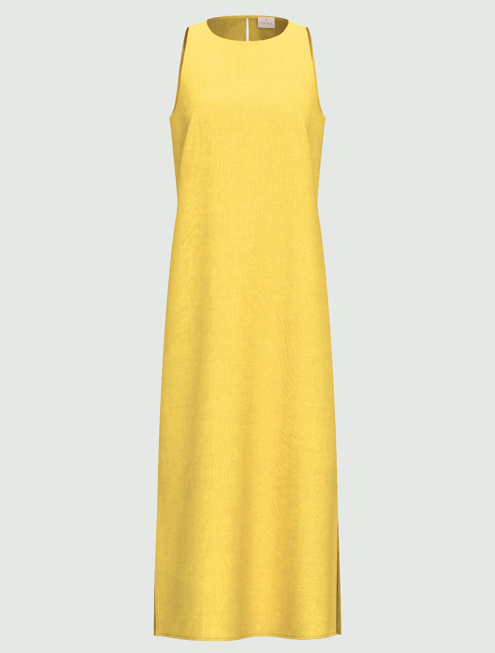 Straight-fit linen canvas dress - MUSTARD - Emme - 2