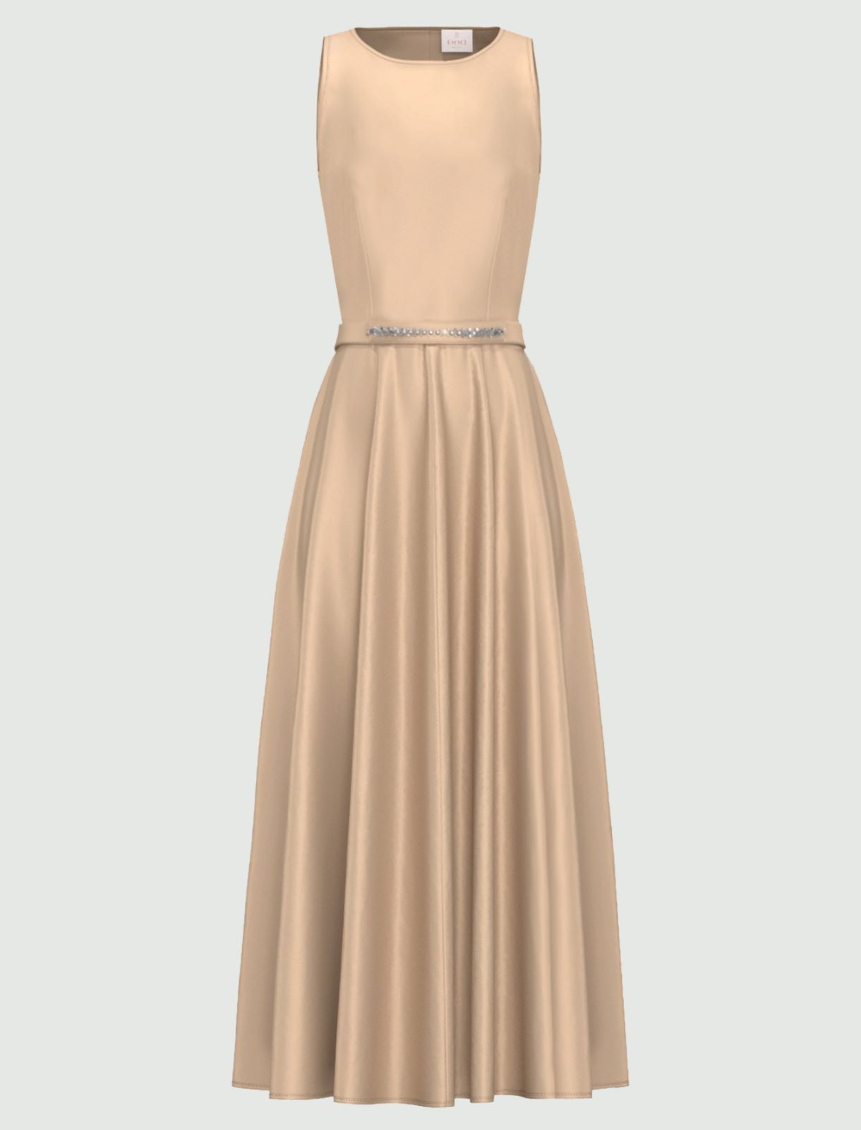 Elegant sleeveless satin dress - BEIGE - Emme - 4