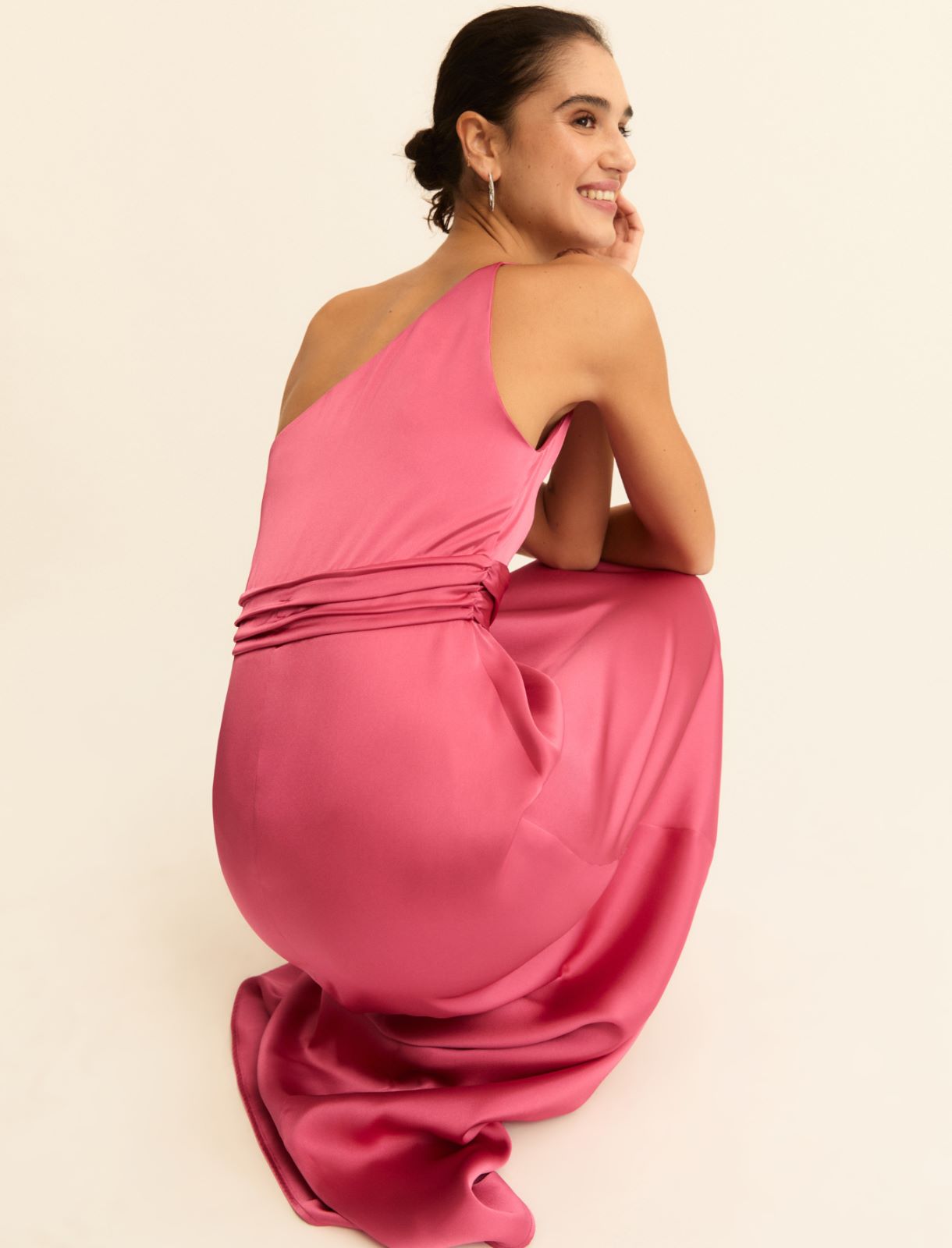 Knot-detail one-shoulder dress - ORCHIS ROSE - Emme - 7