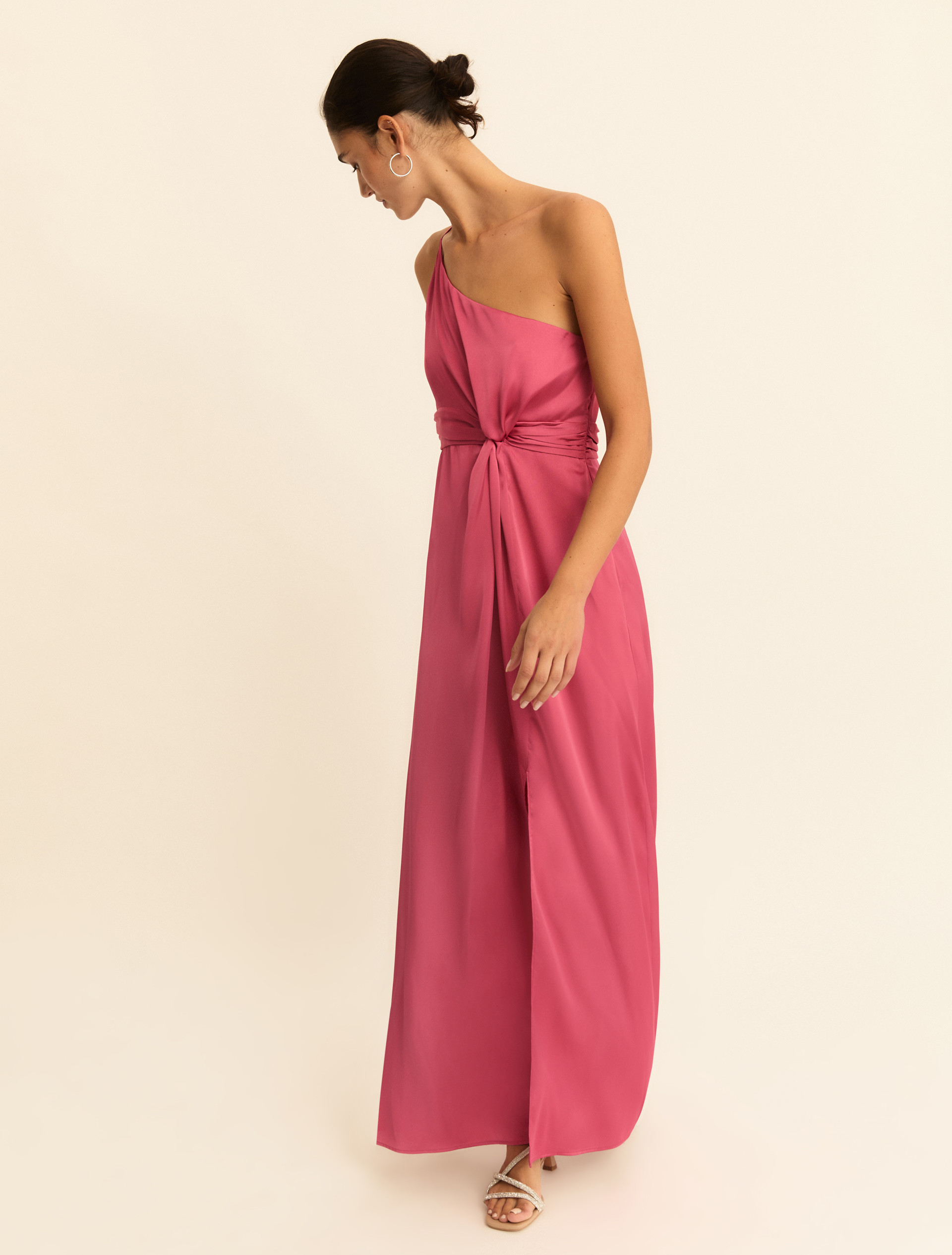 Knot-detail one-shoulder dress - ORCHIS ROSE - Emme - 2