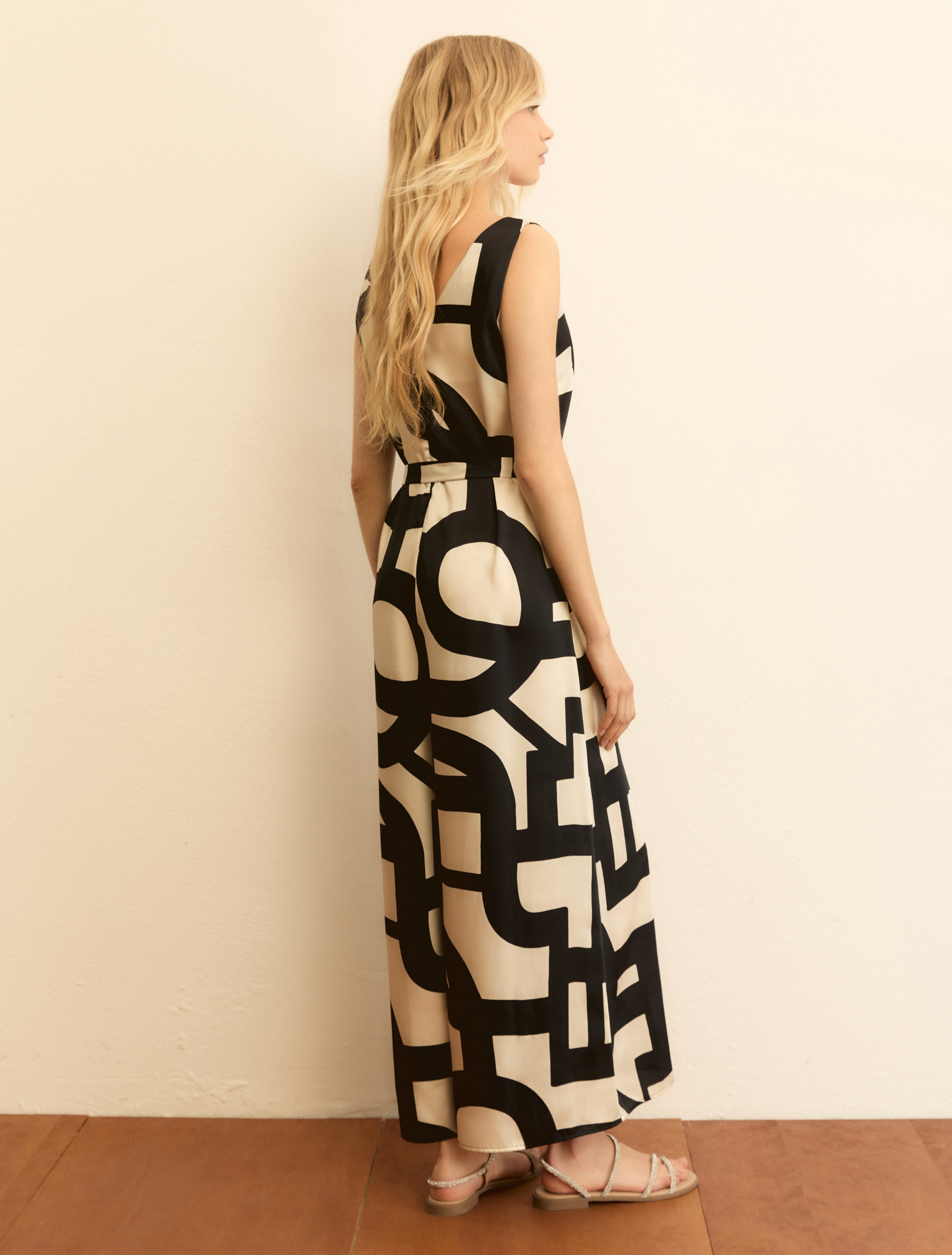 Belted twill jumpsuit - BLACK - Emme - 3