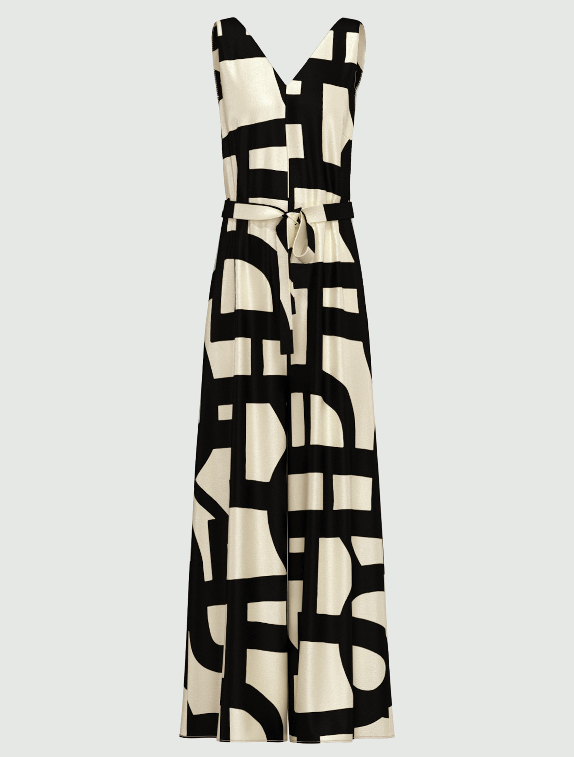 Belted twill jumpsuit - BLACK - Emme - 4