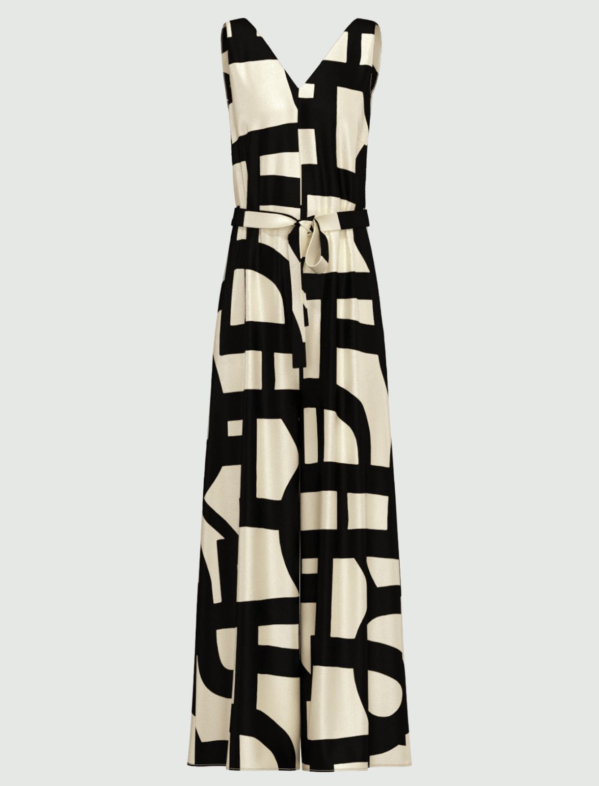 Belted twill jumpsuit - BLACK - Emme - 2