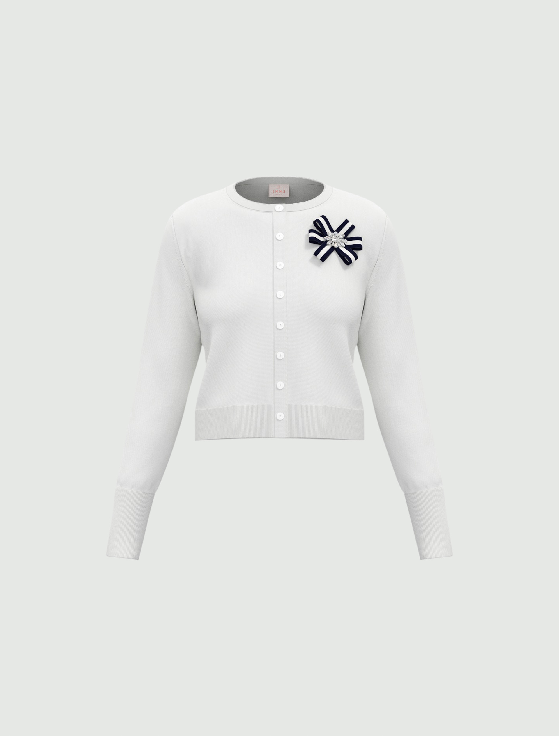 Short stretch viscose cardigan - WHITE - Emme - 5